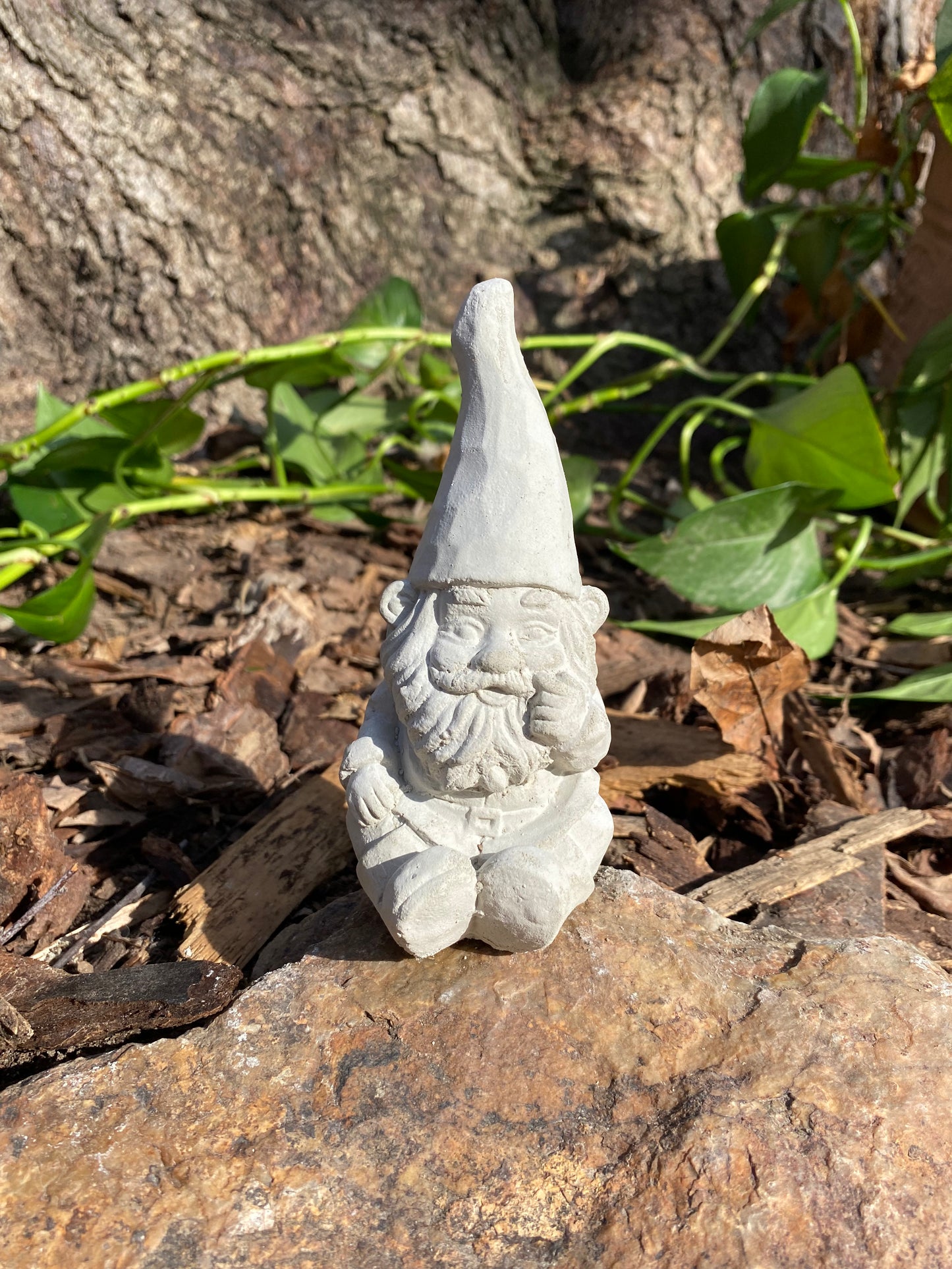 Handmade "The Three Gnomes" Matching Set Cement Statues