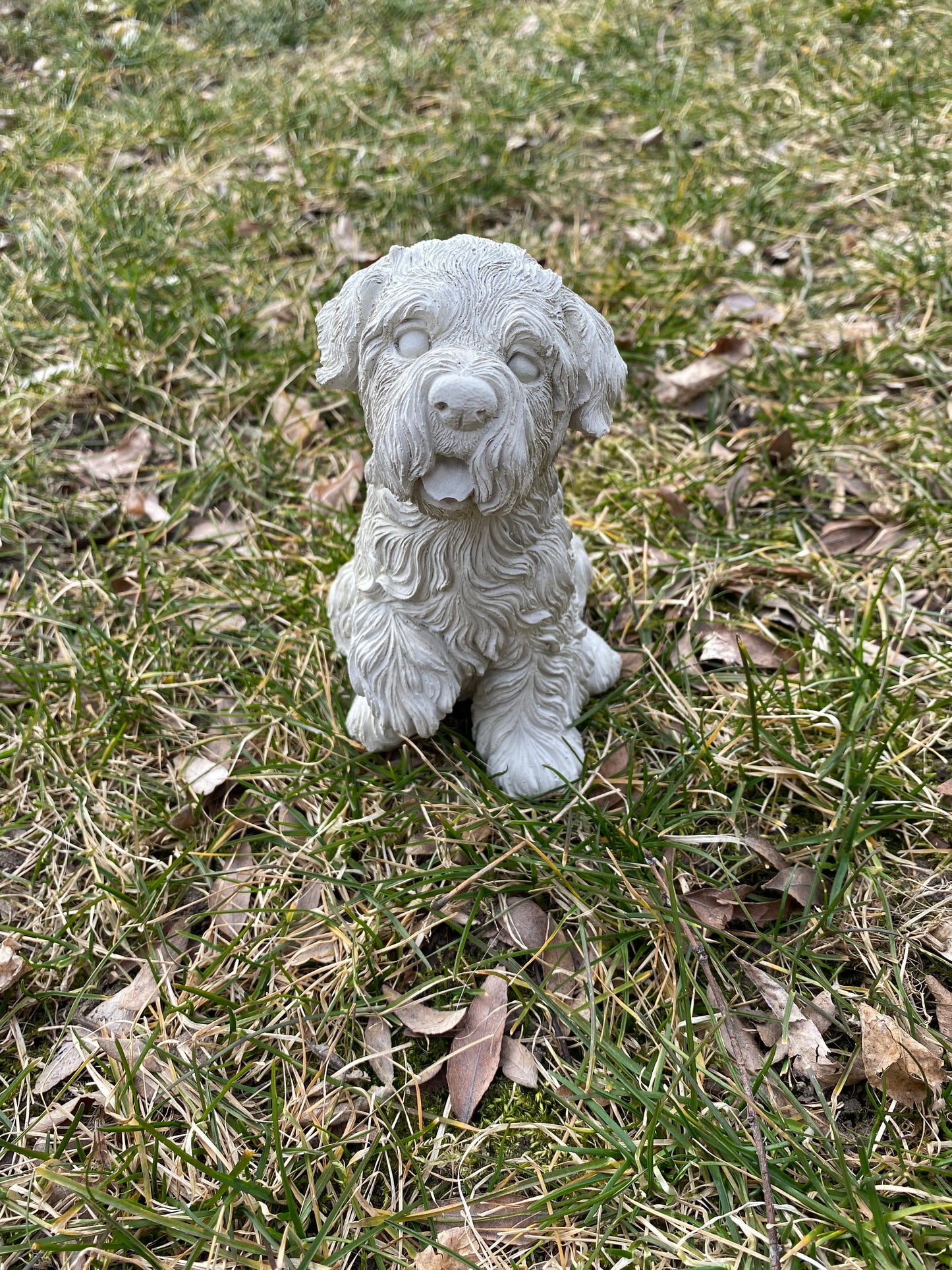 Handmade Terrier Dog Cement Statue