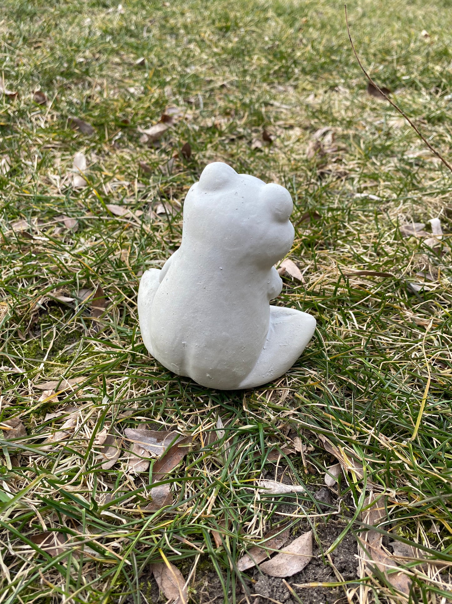 Handmade Sitting Frog Cement Statue