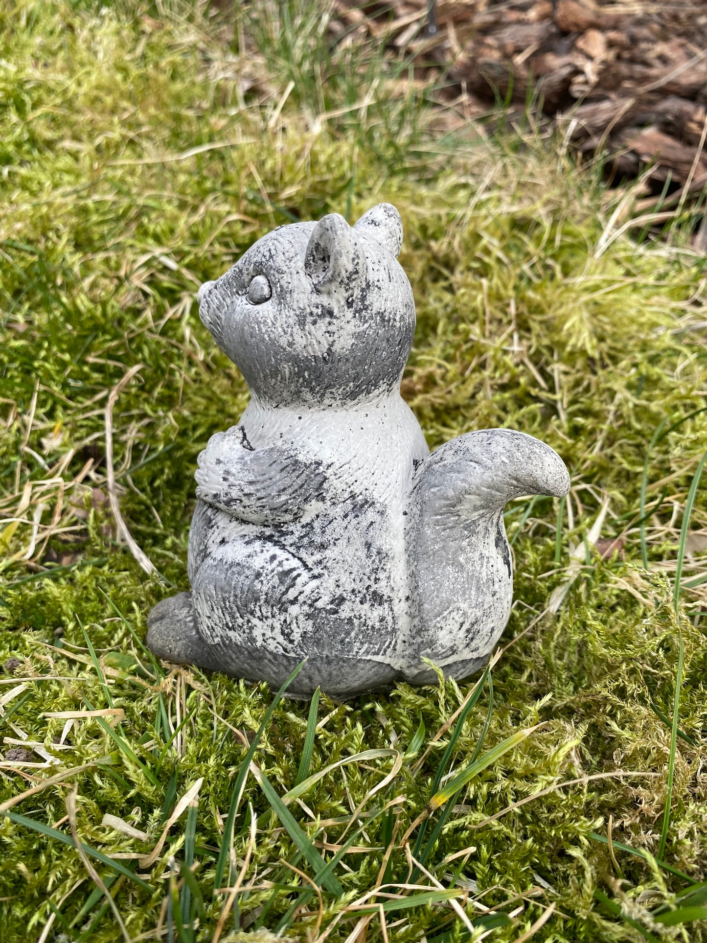 Handmade Squirrel Cement Statue