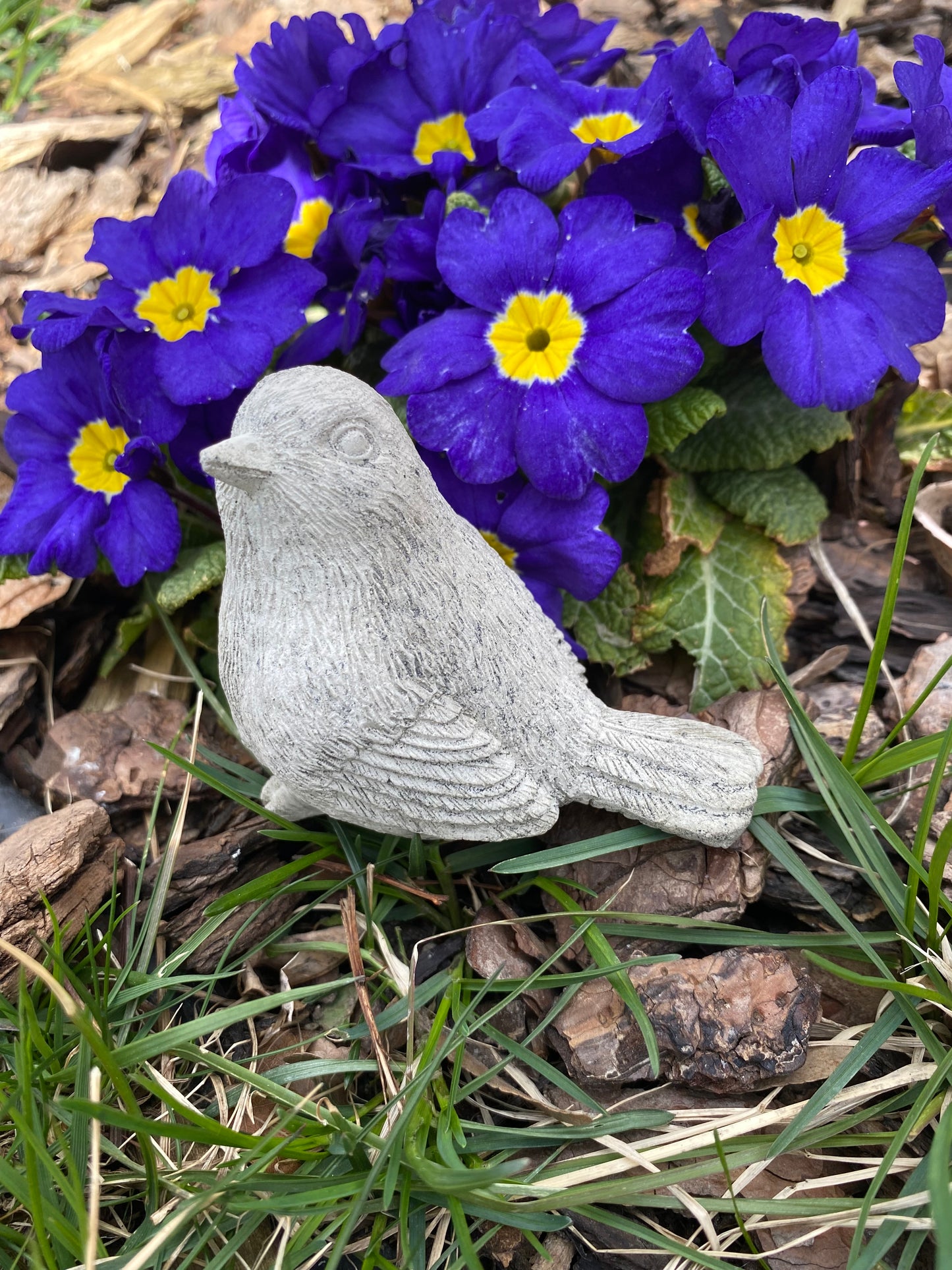 Charming Handmade Songbird Cement Statue