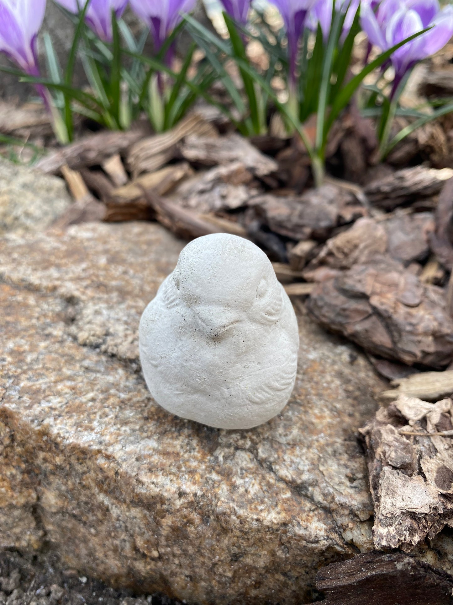 Handmade Songbird Cement Figurine