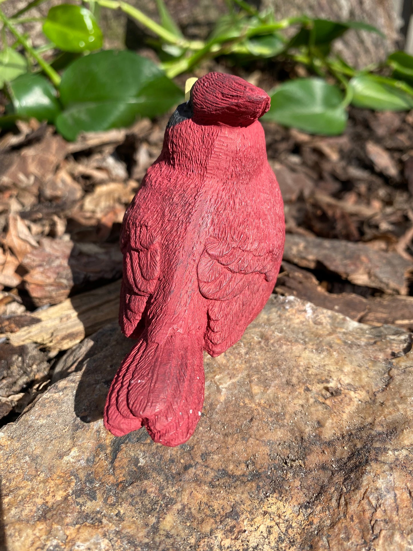 Handmade Cardinal Cement Figurine – Hand-Painted Garden Decor