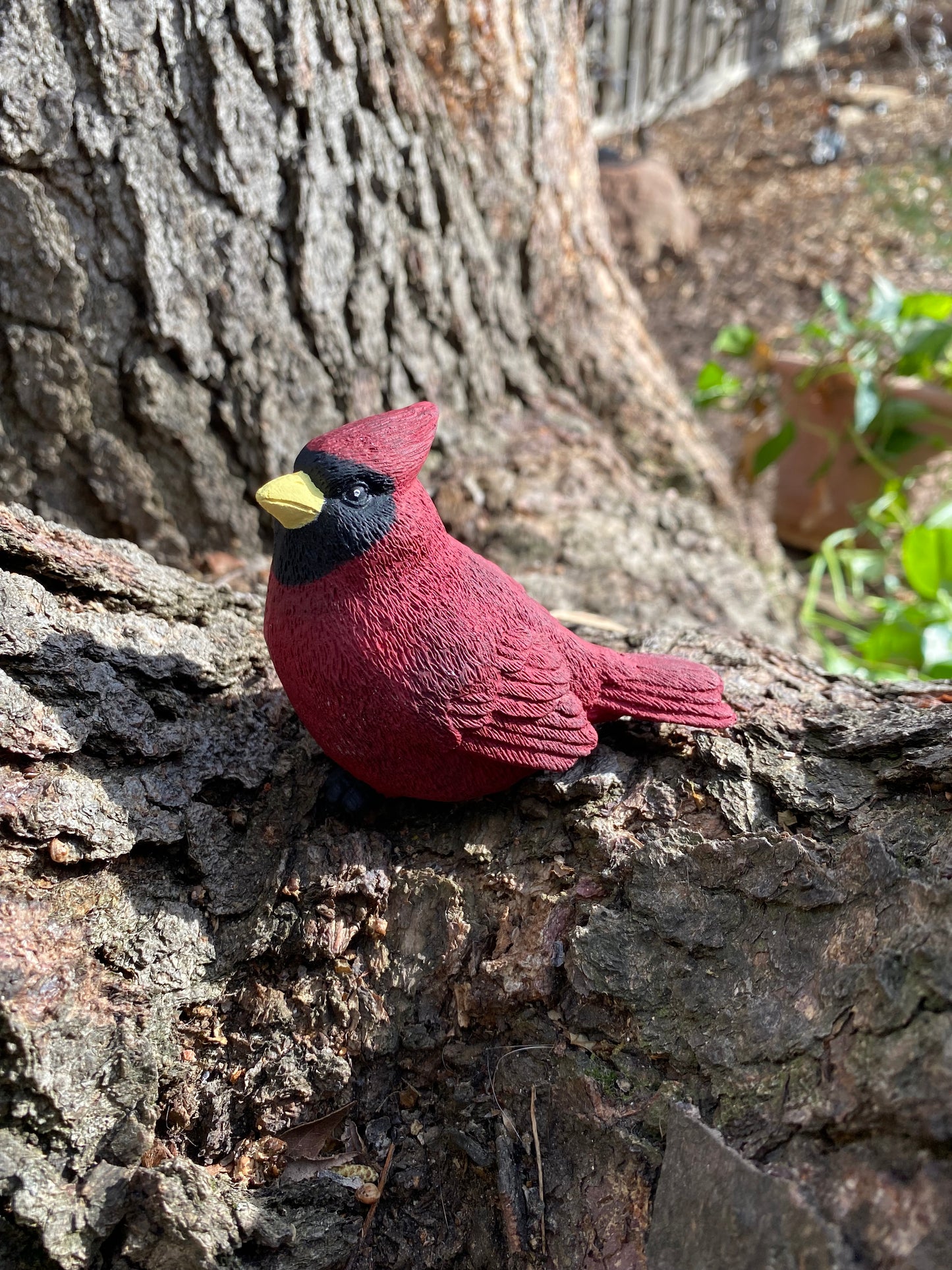 Handmade Cardinal Cement Figurine – Hand-Painted Garden Decor