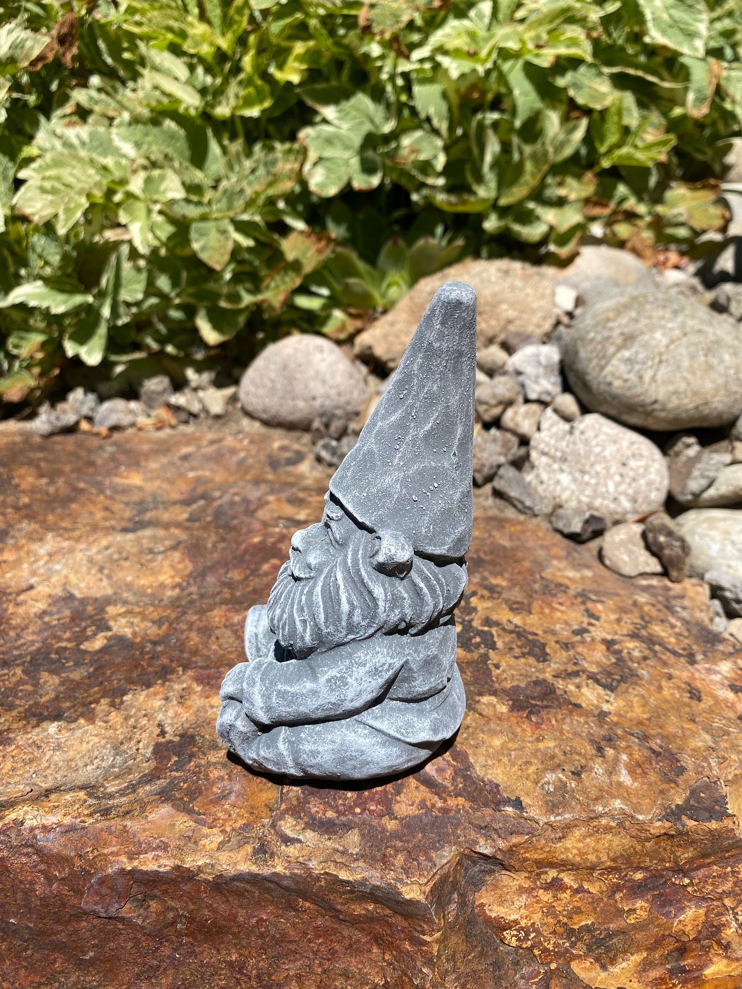 Handmade Pair of Garden Gnomes Cement Statues