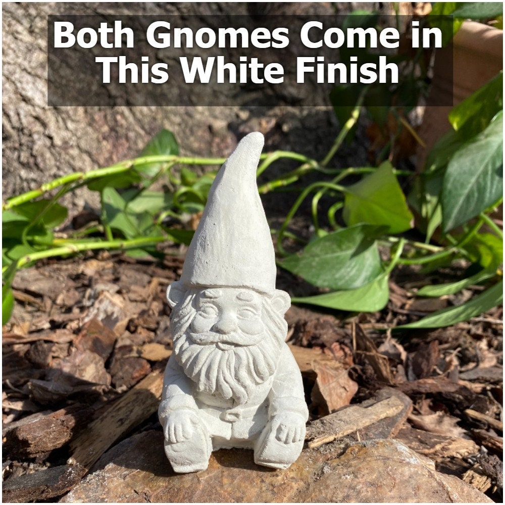 Handmade Pair of Garden Gnomes Cement Statues