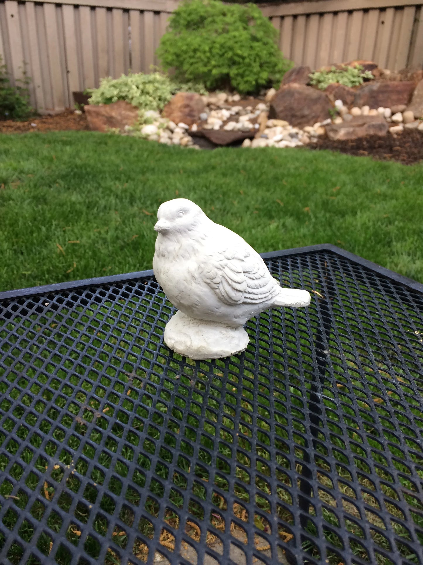 Handmade Chickadee Bird Cement Statue