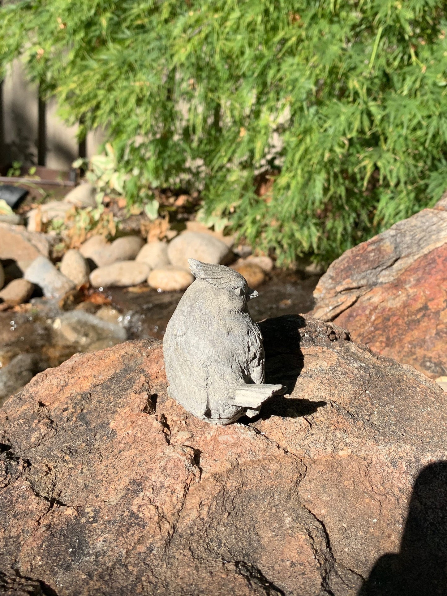 Handcrafted Cardinal Cement Figurine