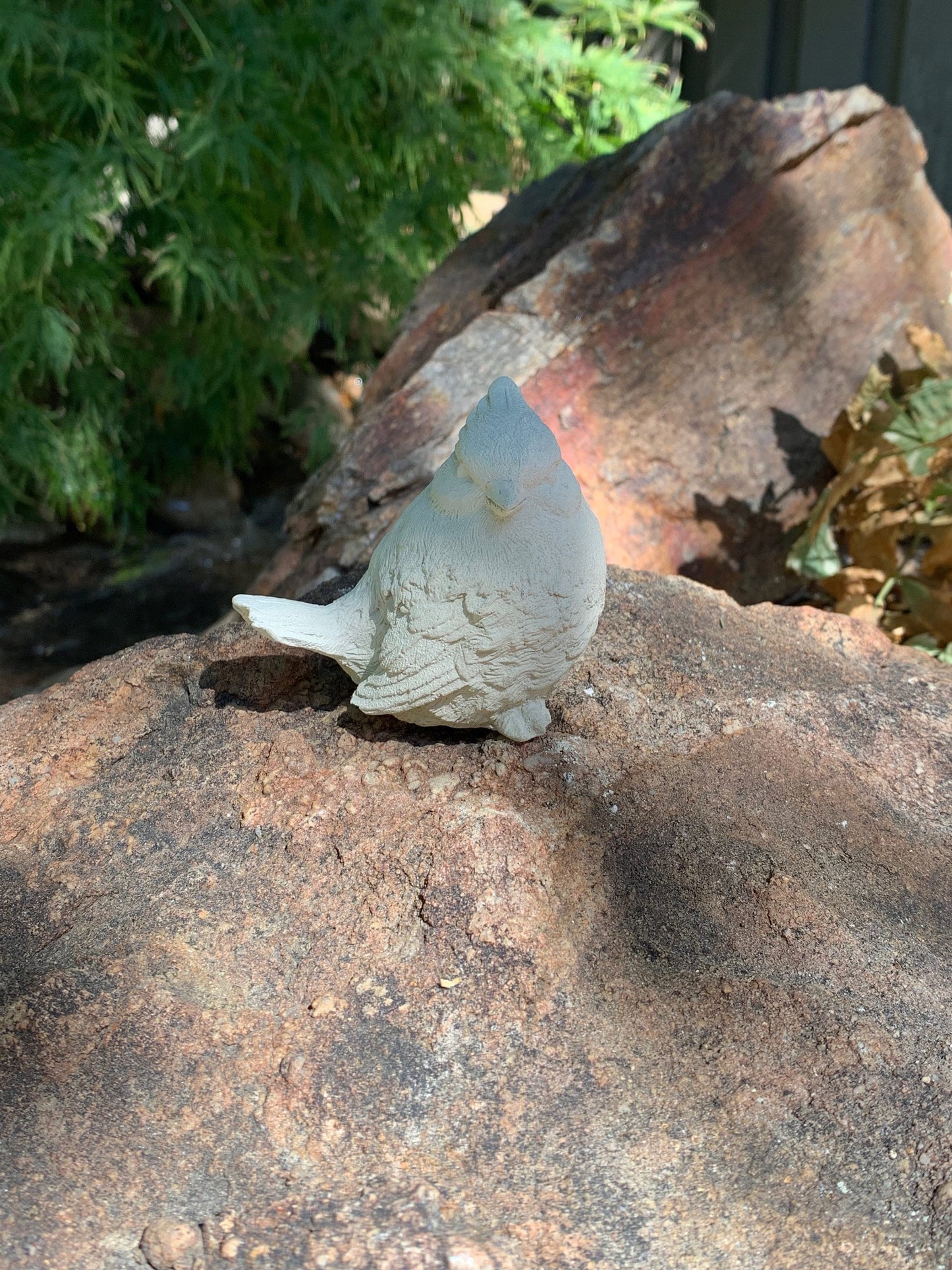 Handcrafted Cardinal Cement Figurine