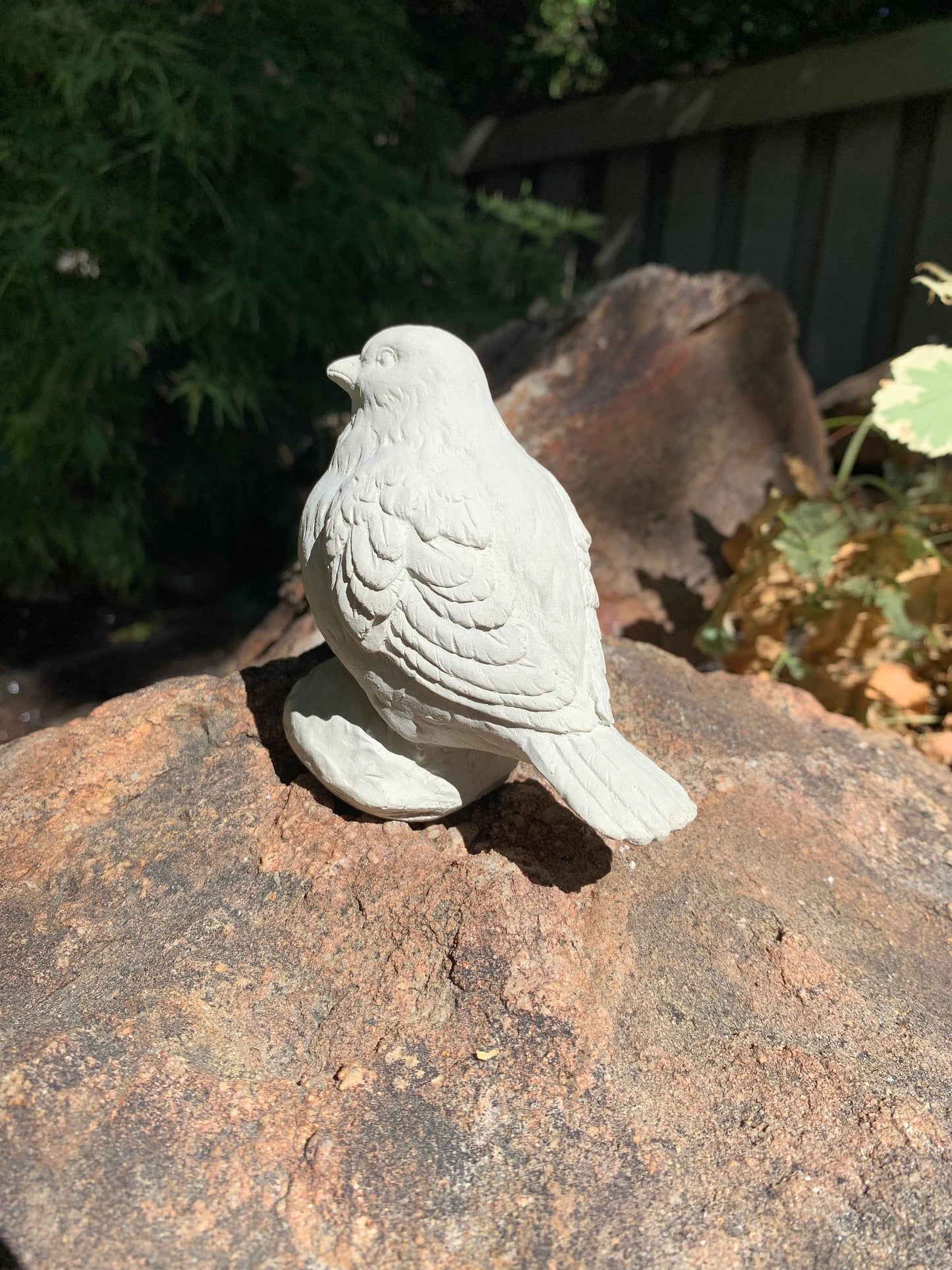 Handmade Chickadee Bird Cement Statue