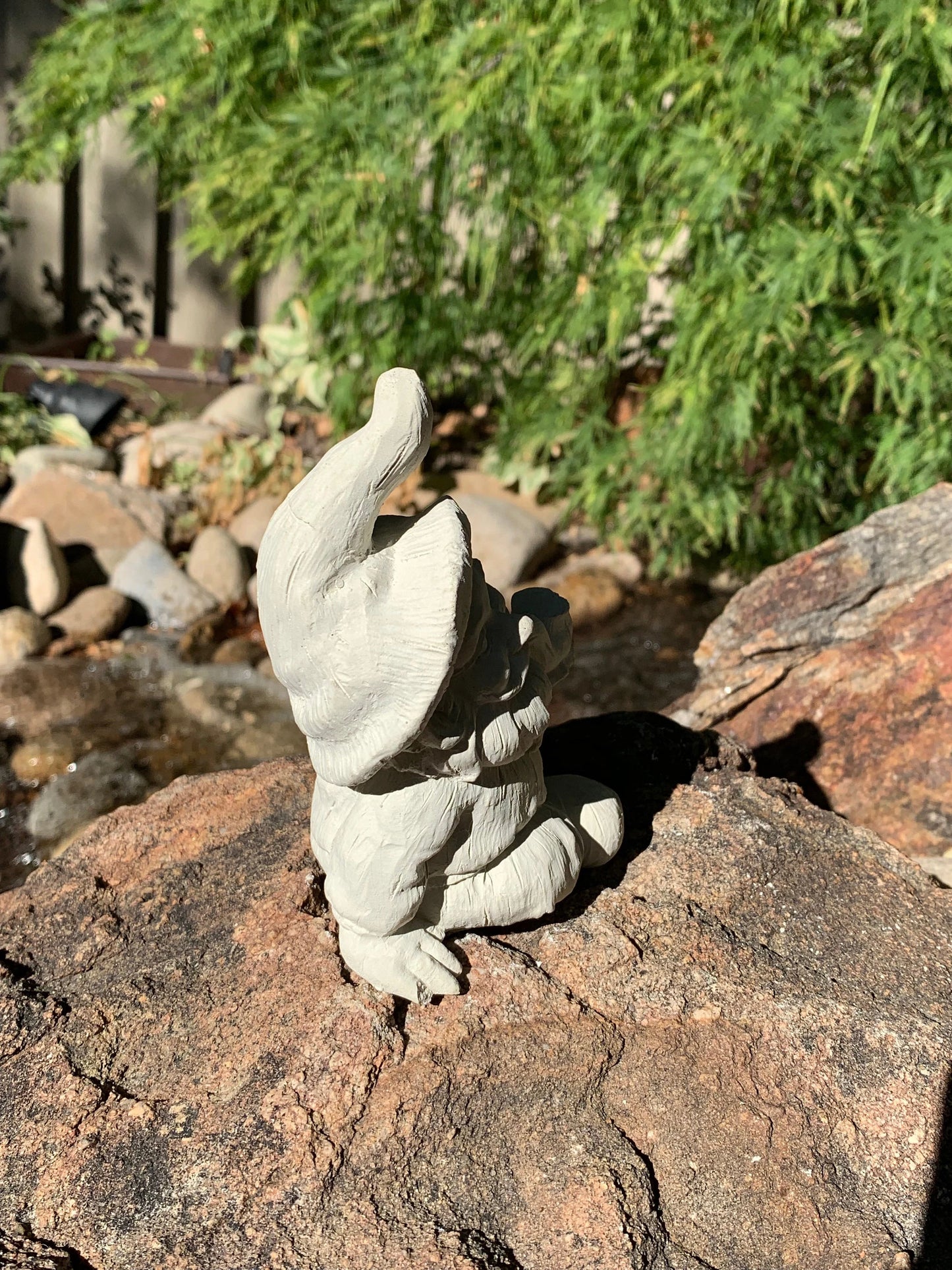Handmade Sitting Garden Gnome Cement Statue