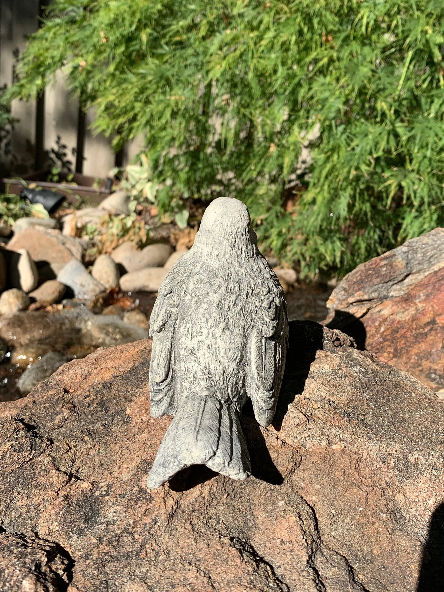Handcrafted Songbird Stone Finish Or White Cement Statue