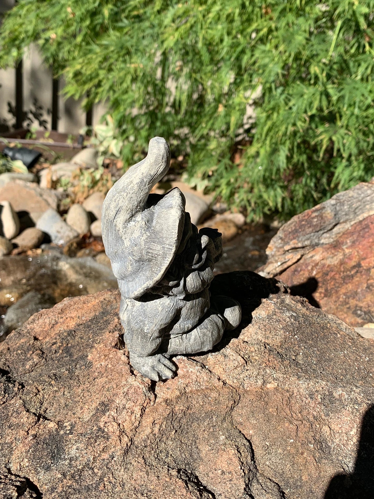Handmade Sitting Garden Gnome Cement Statue