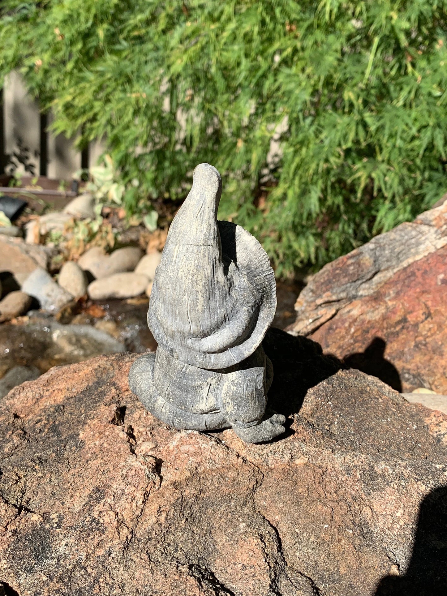 Handmade Sitting Garden Gnome Cement Statue