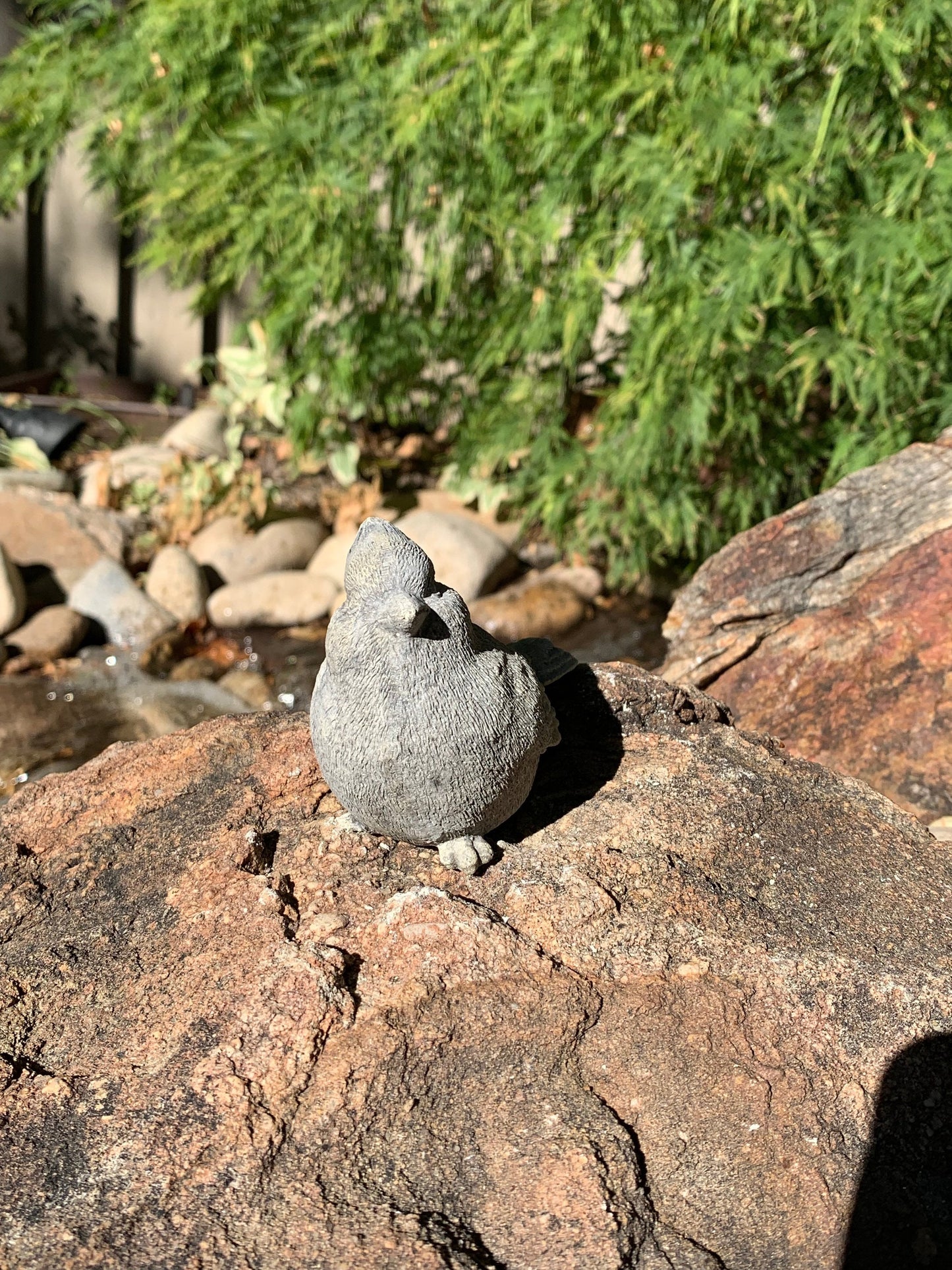 Handmade Cardinal Cement Figurine