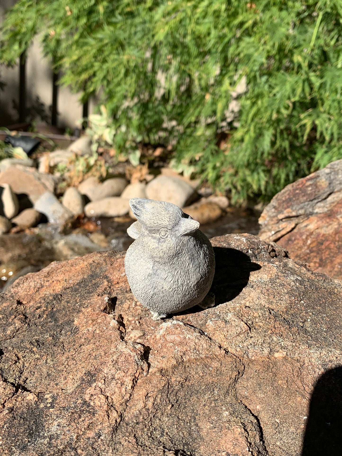Handmade Cardinal Cement Figurine