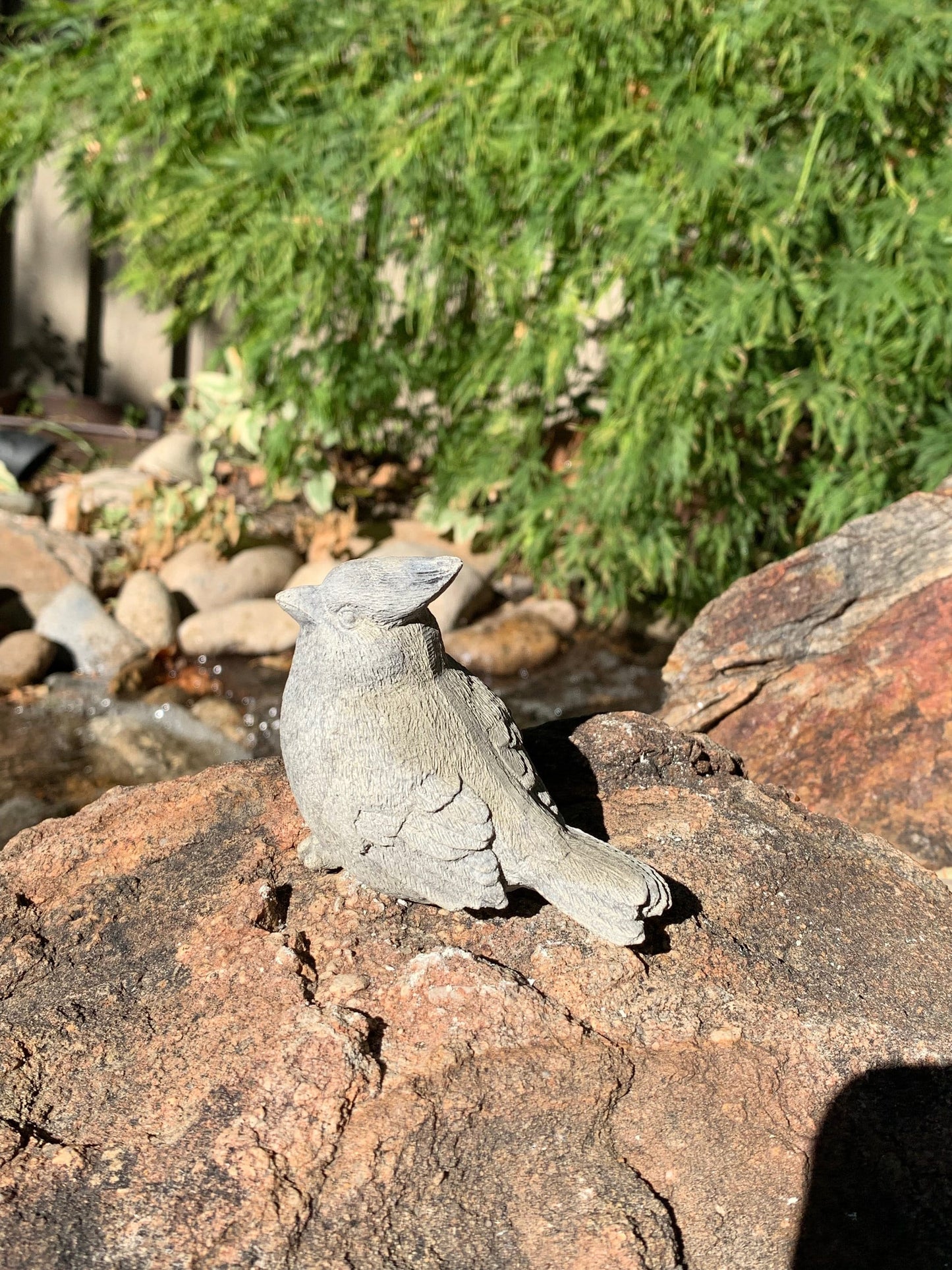 Handmade Cardinal Cement Figurine