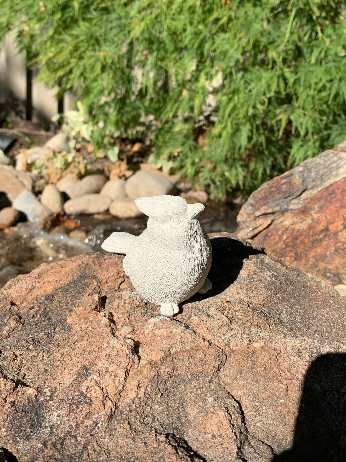 Handmade Cardinal Cement Figurine