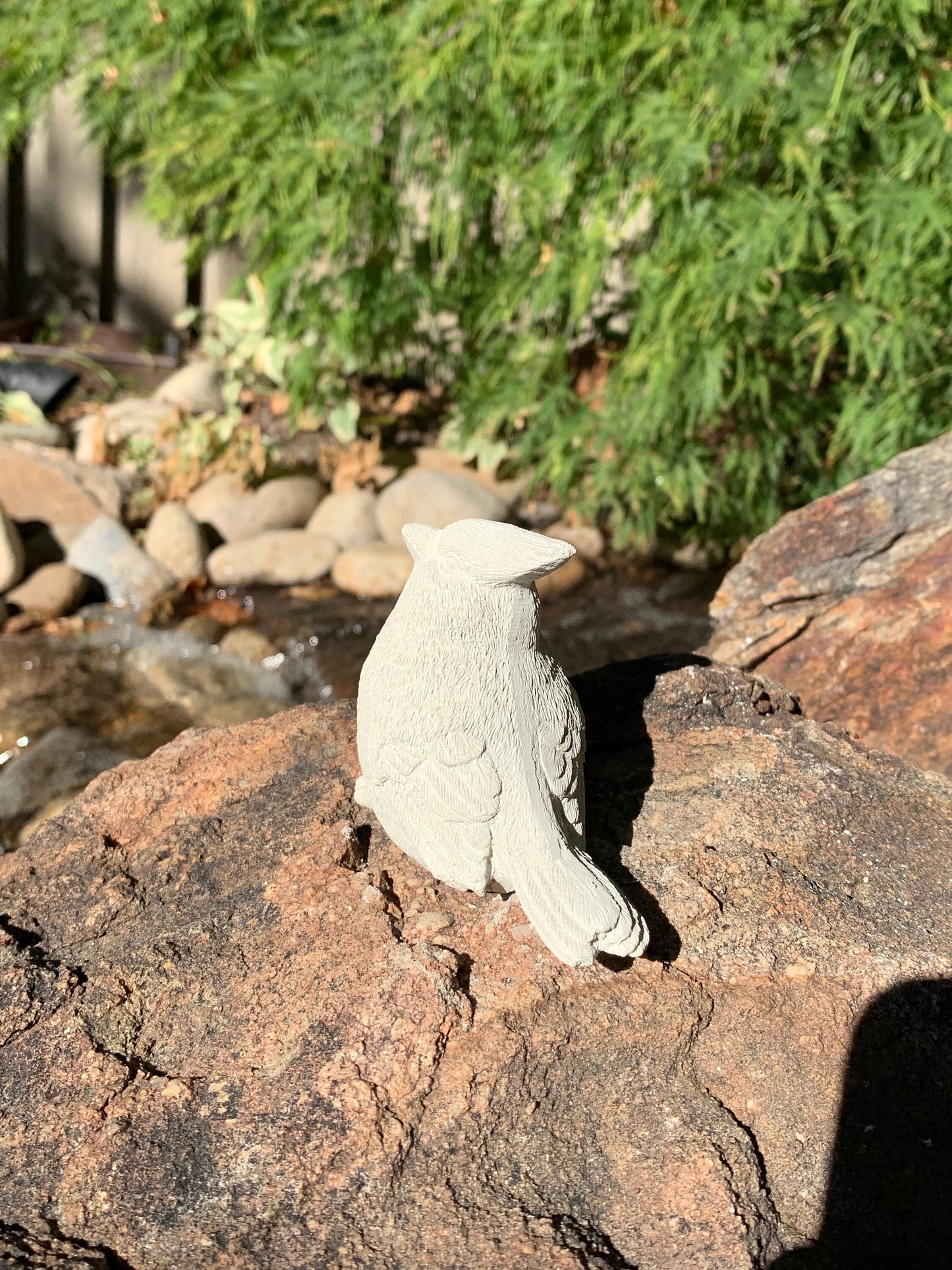 Handmade Cardinal Cement Figurine