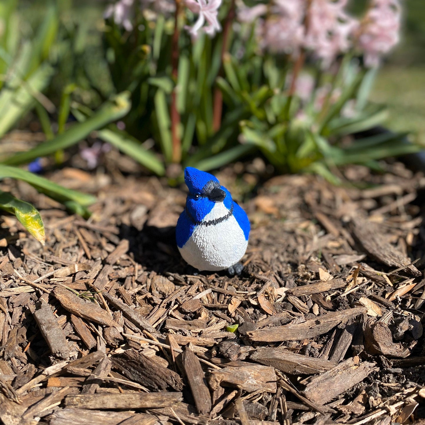 Handcrafted Blue Jay Cement Figurine