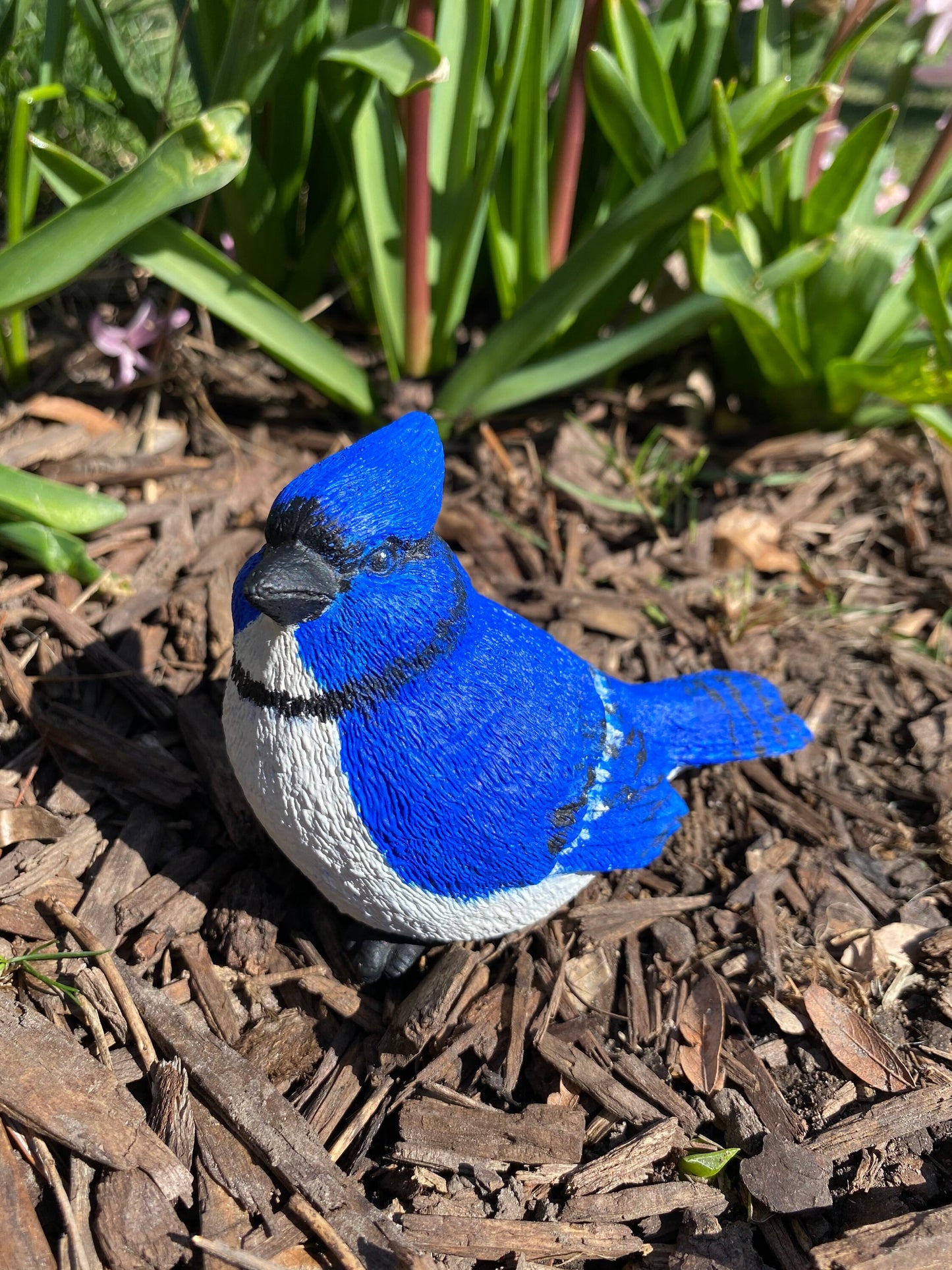 Handcrafted Blue Jay Cement Figurine