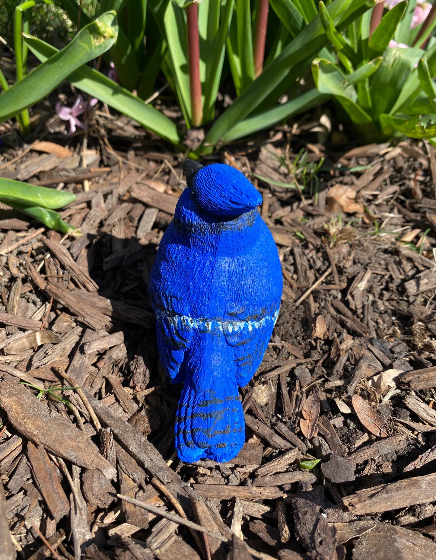 Handcrafted Blue Jay Cement Figurine