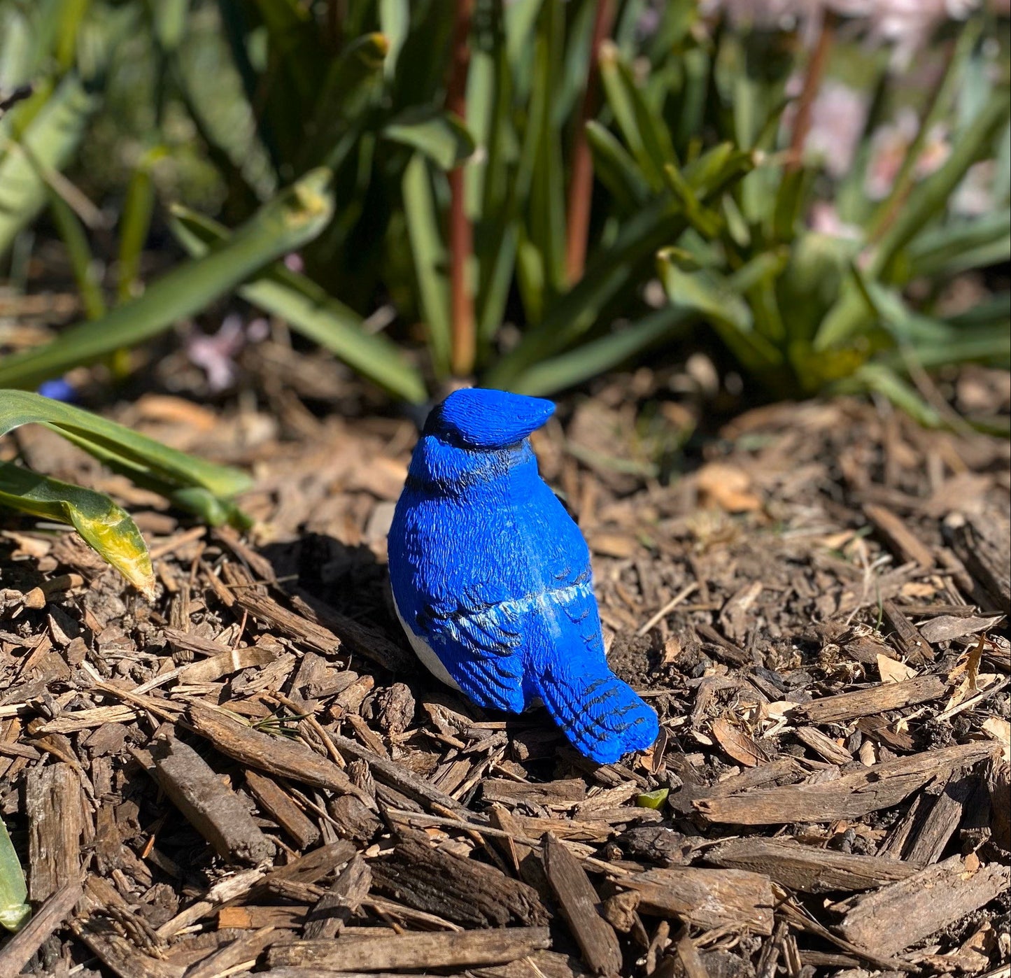 Handcrafted Blue Jay Cement Figurine