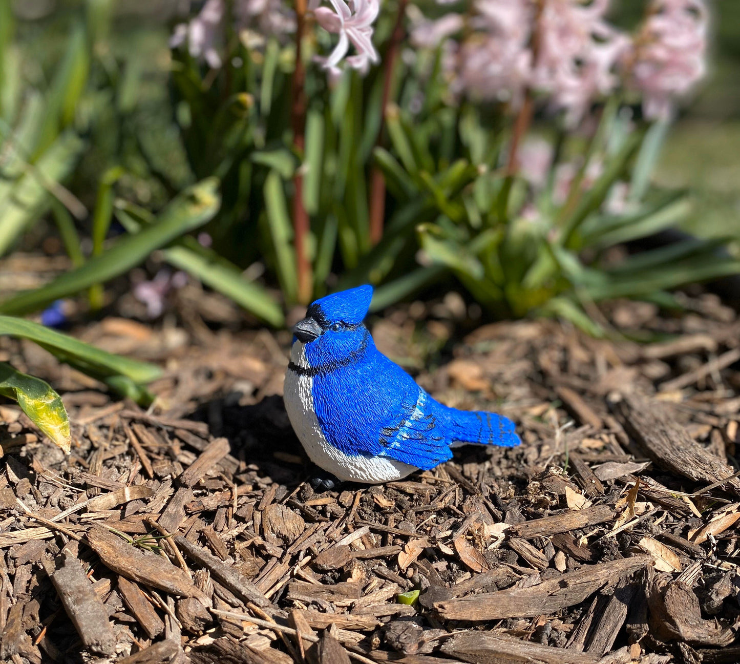 Handcrafted Blue Jay Cement Figurine