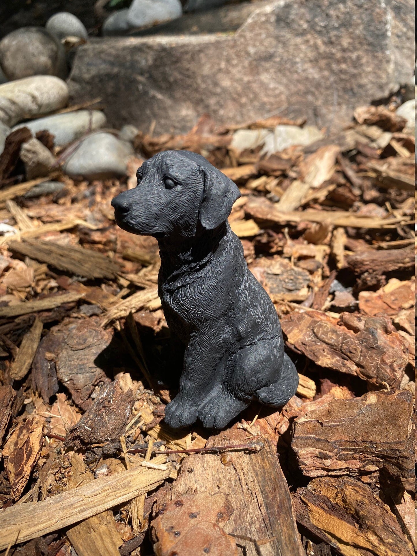 Handmade Pair of Labrador Retriever Concrete Figures