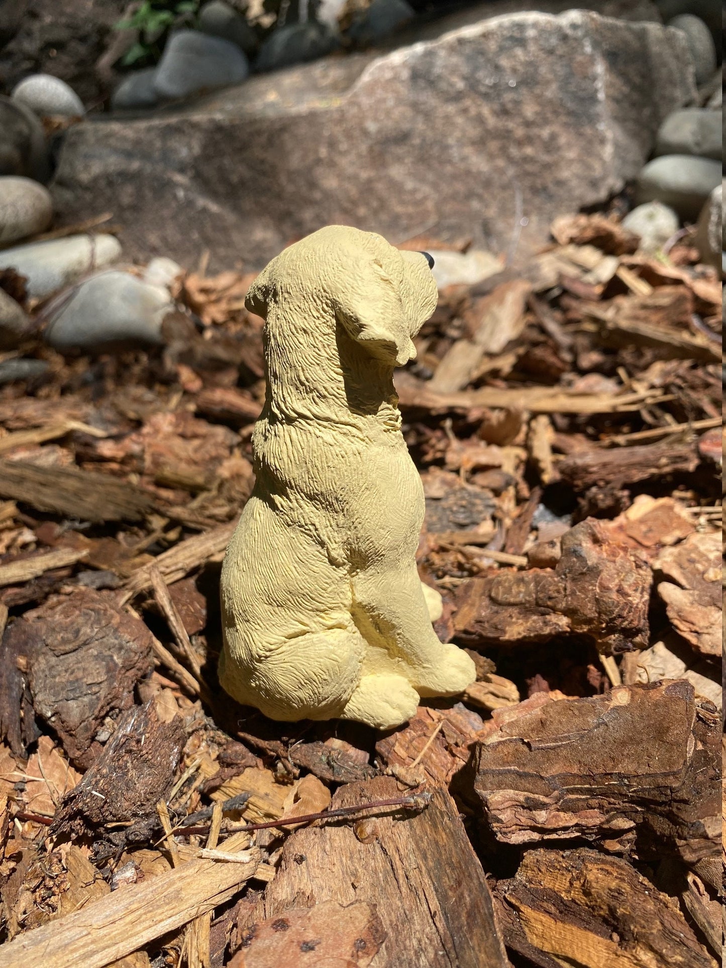 Handmade Yellow Labrador Retriever Cement Figure