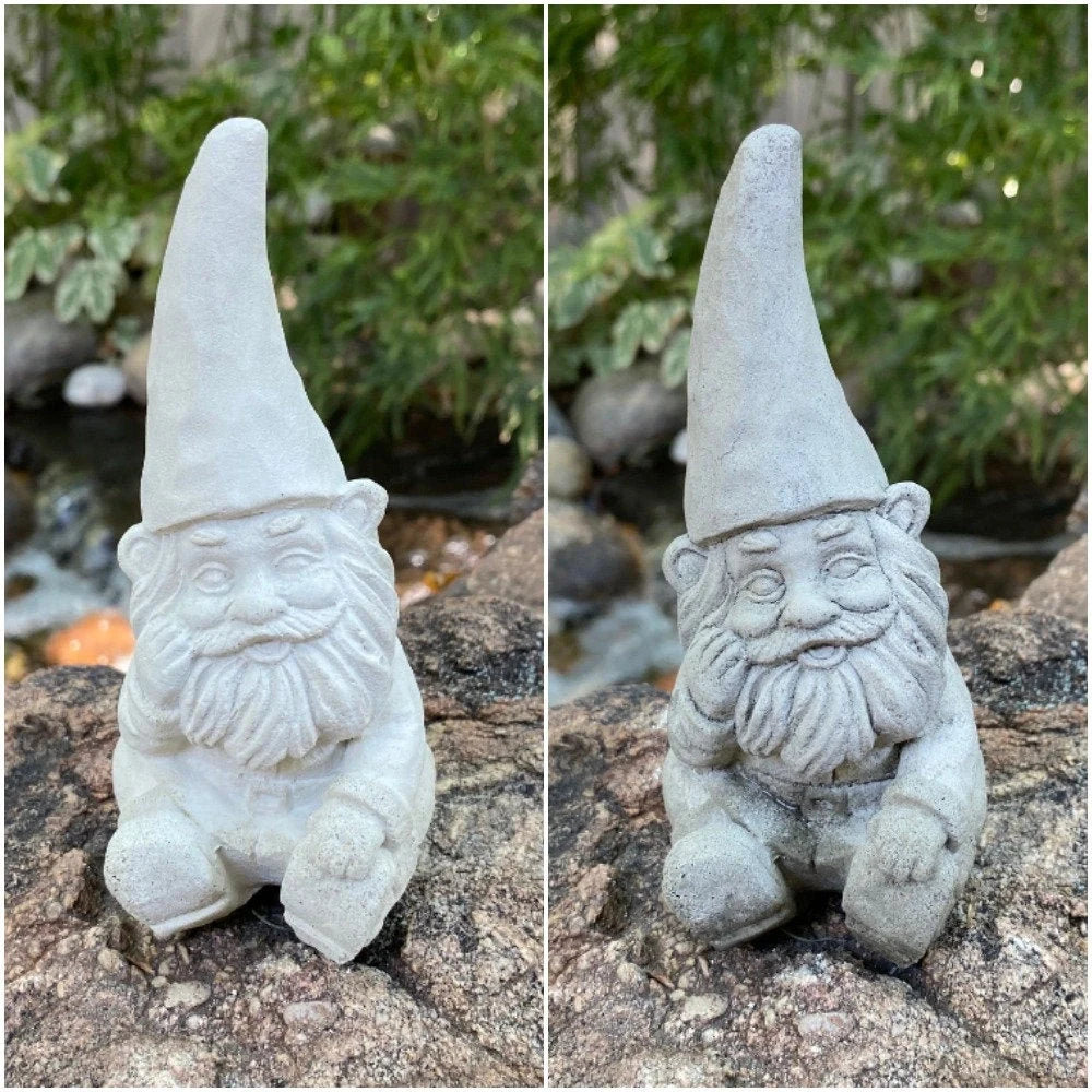 Handmade Garden Gnome Concrete Statue