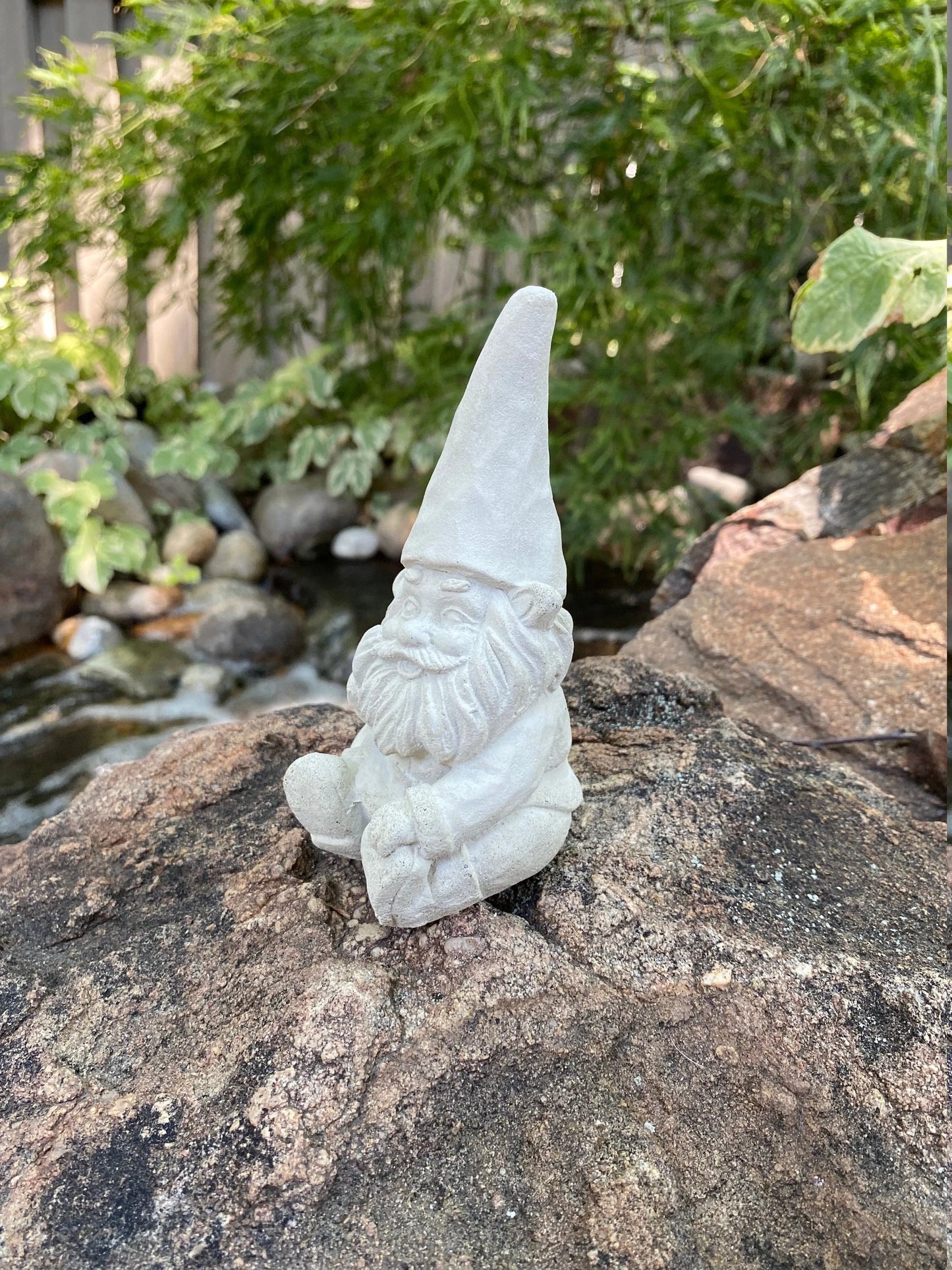 Handmade Garden Gnome Concrete Statue