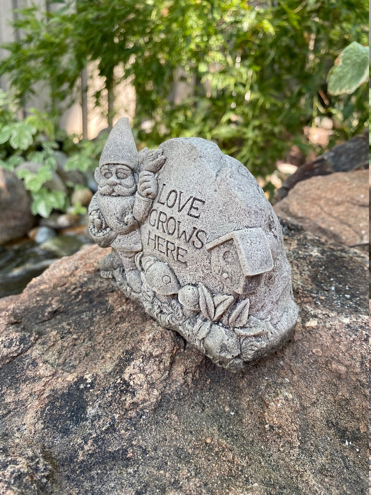Handmade Garden Gnome Display Cement Statue
