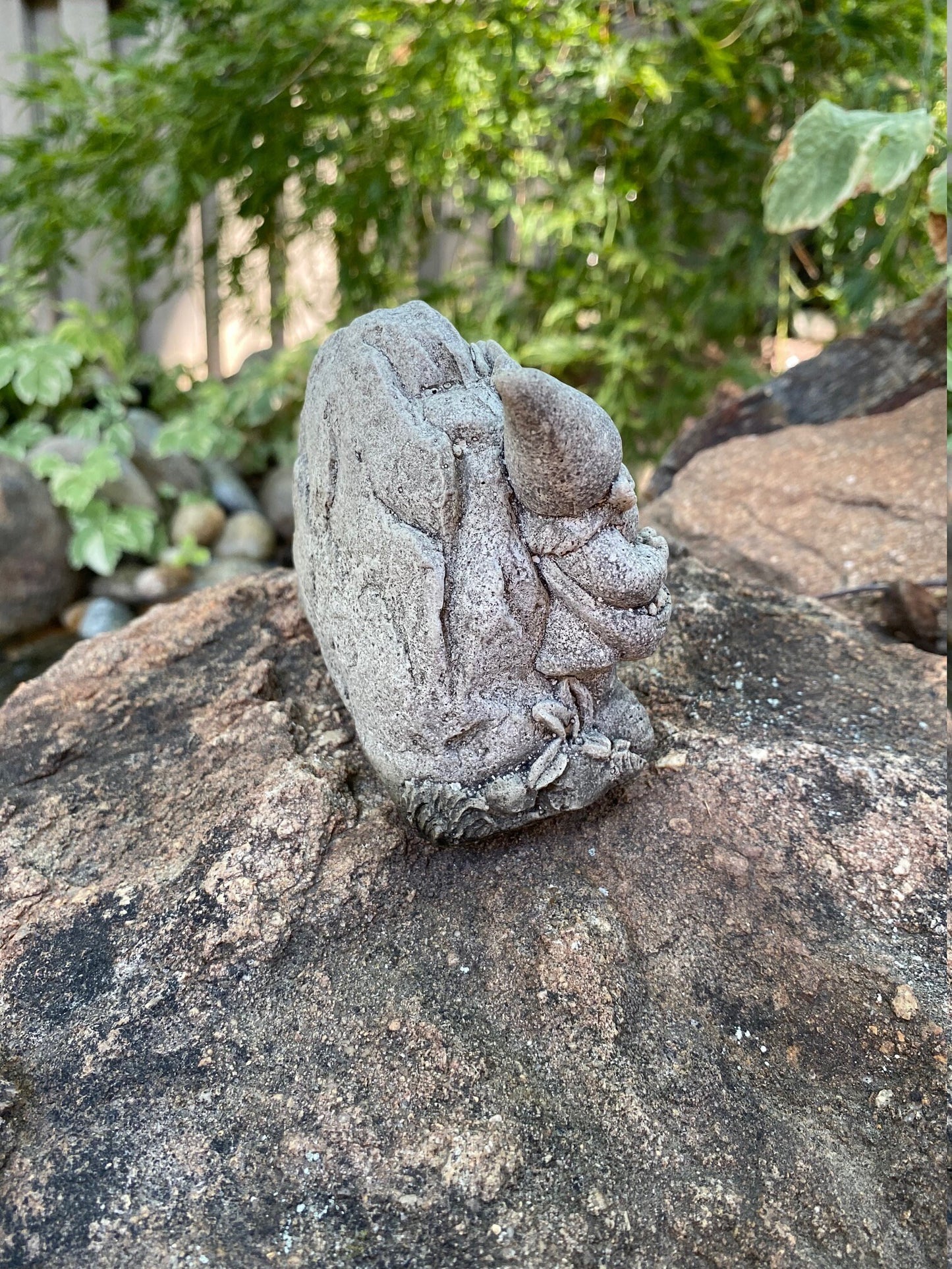 Handmade Garden Gnome Display Cement Statue