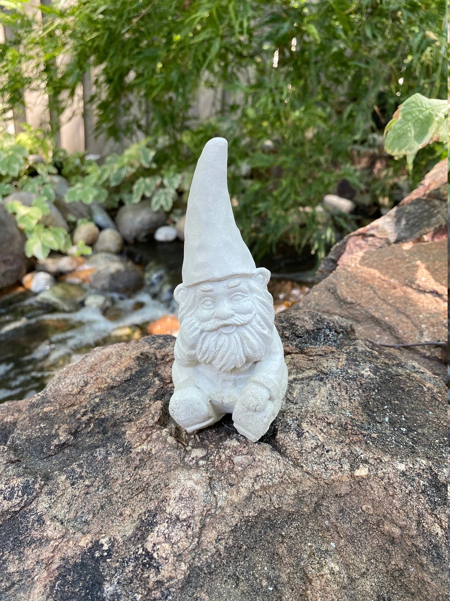 Handmade Garden Gnome Concrete Statue
