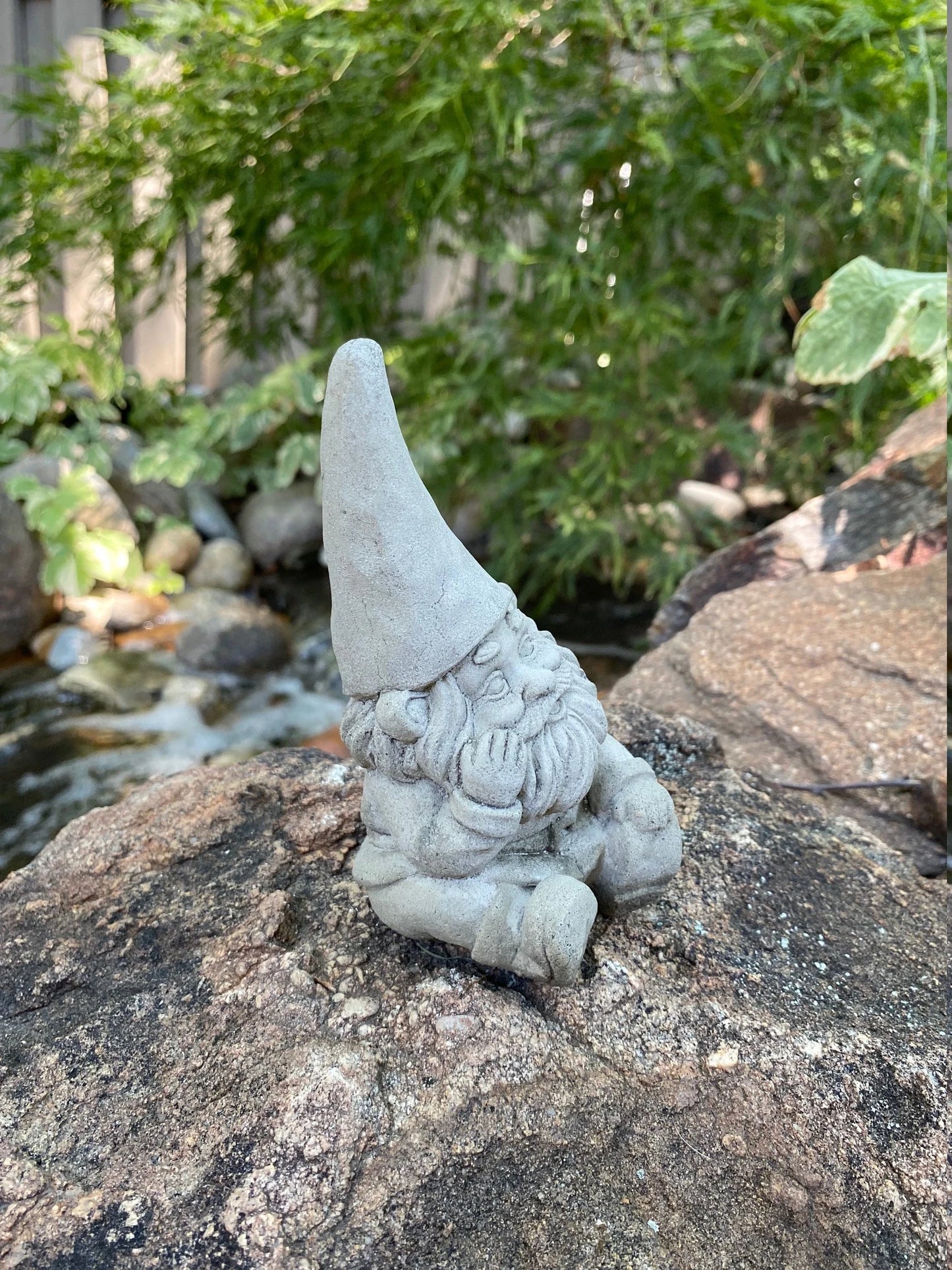 Handmade Garden Gnome Concrete Statue