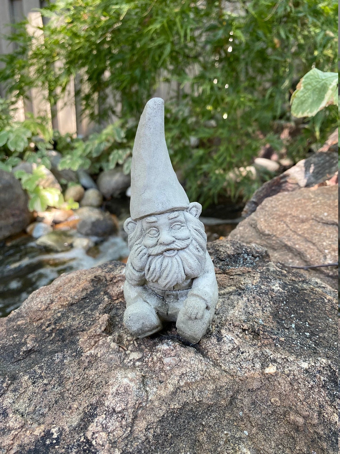 Handmade Garden Gnome Concrete Statue