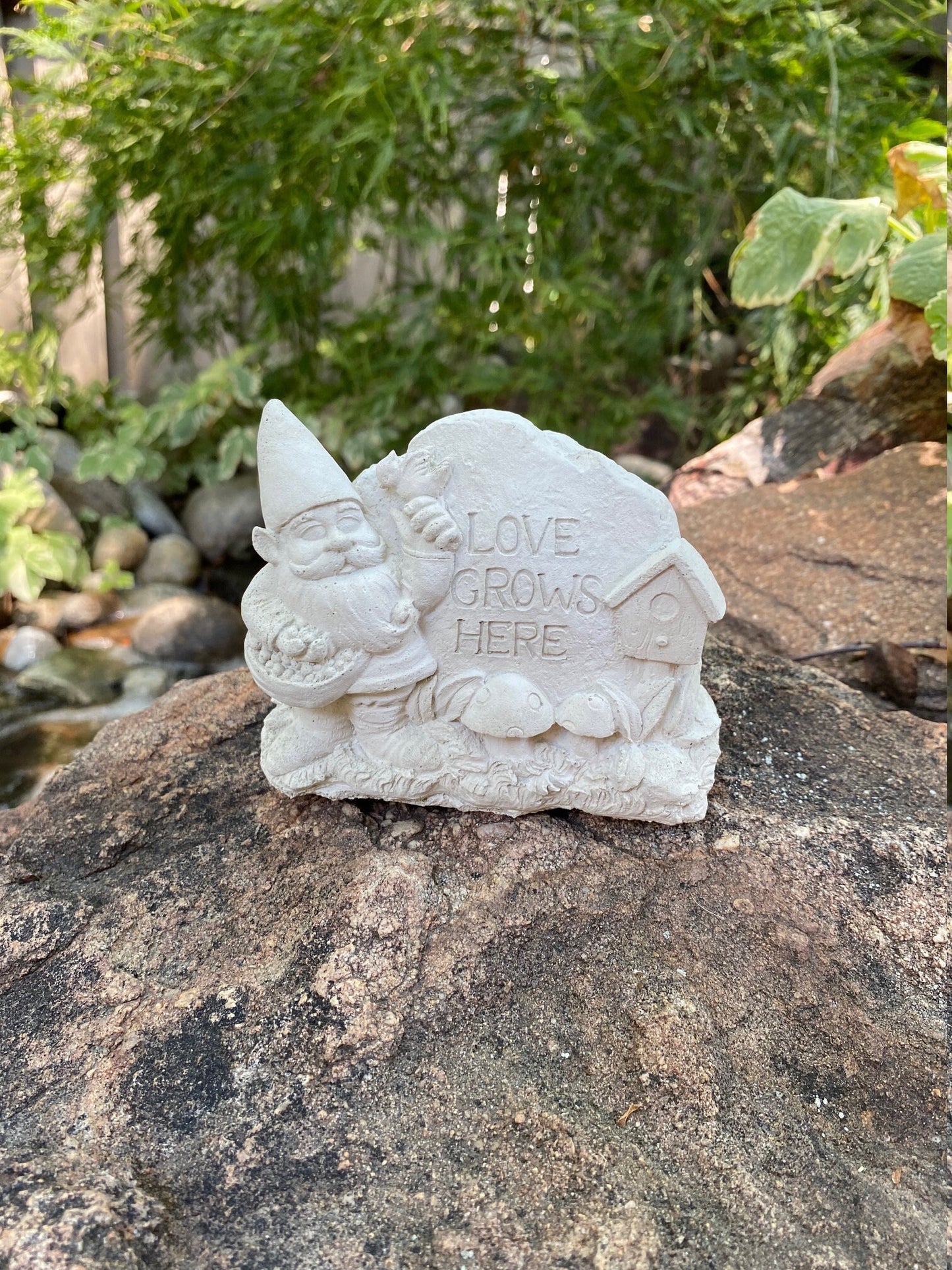 Handmade Garden Gnome Display Cement Statue