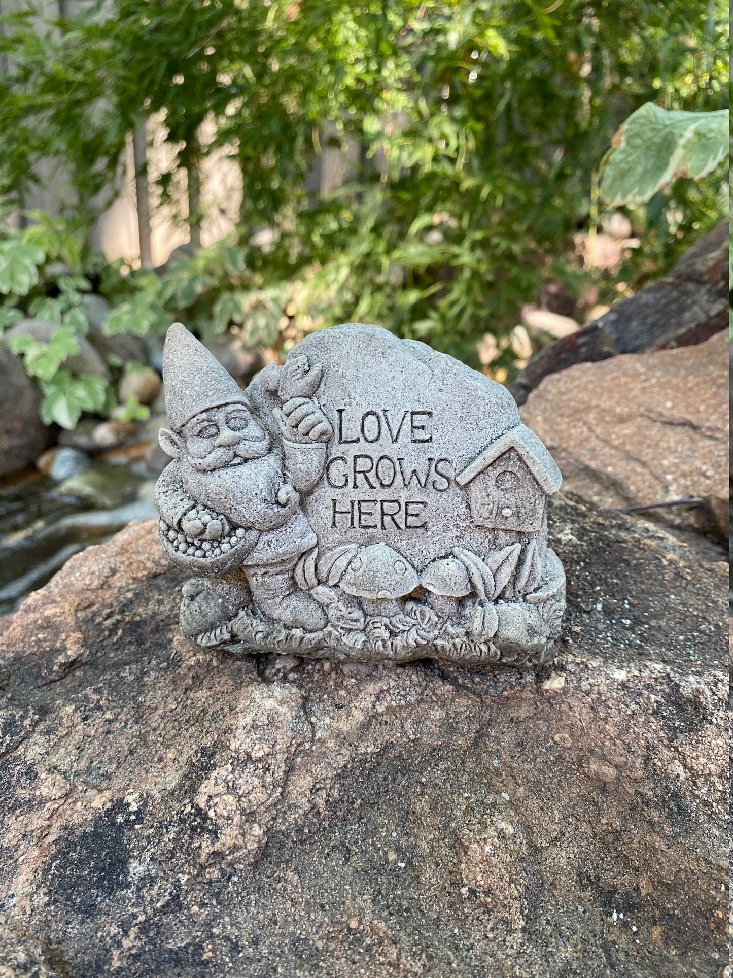 Handmade Garden Gnome Display Cement Statue