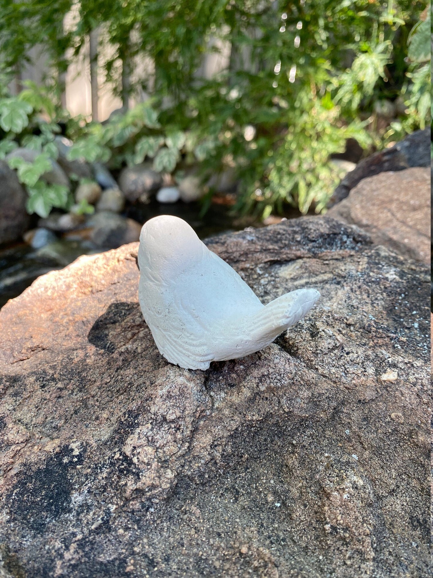 Handcrafted Songbird Cement Figurine