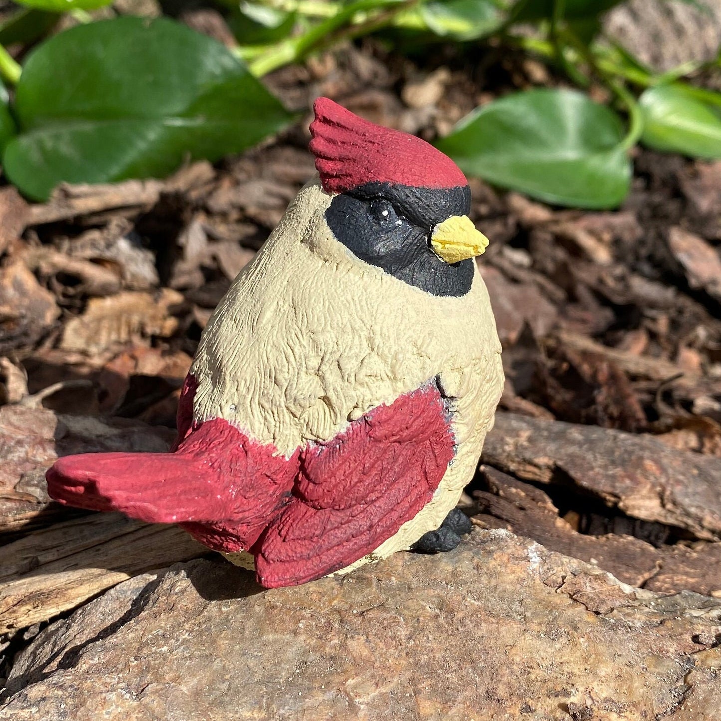 Handmade Female Cardinal Cement Statue