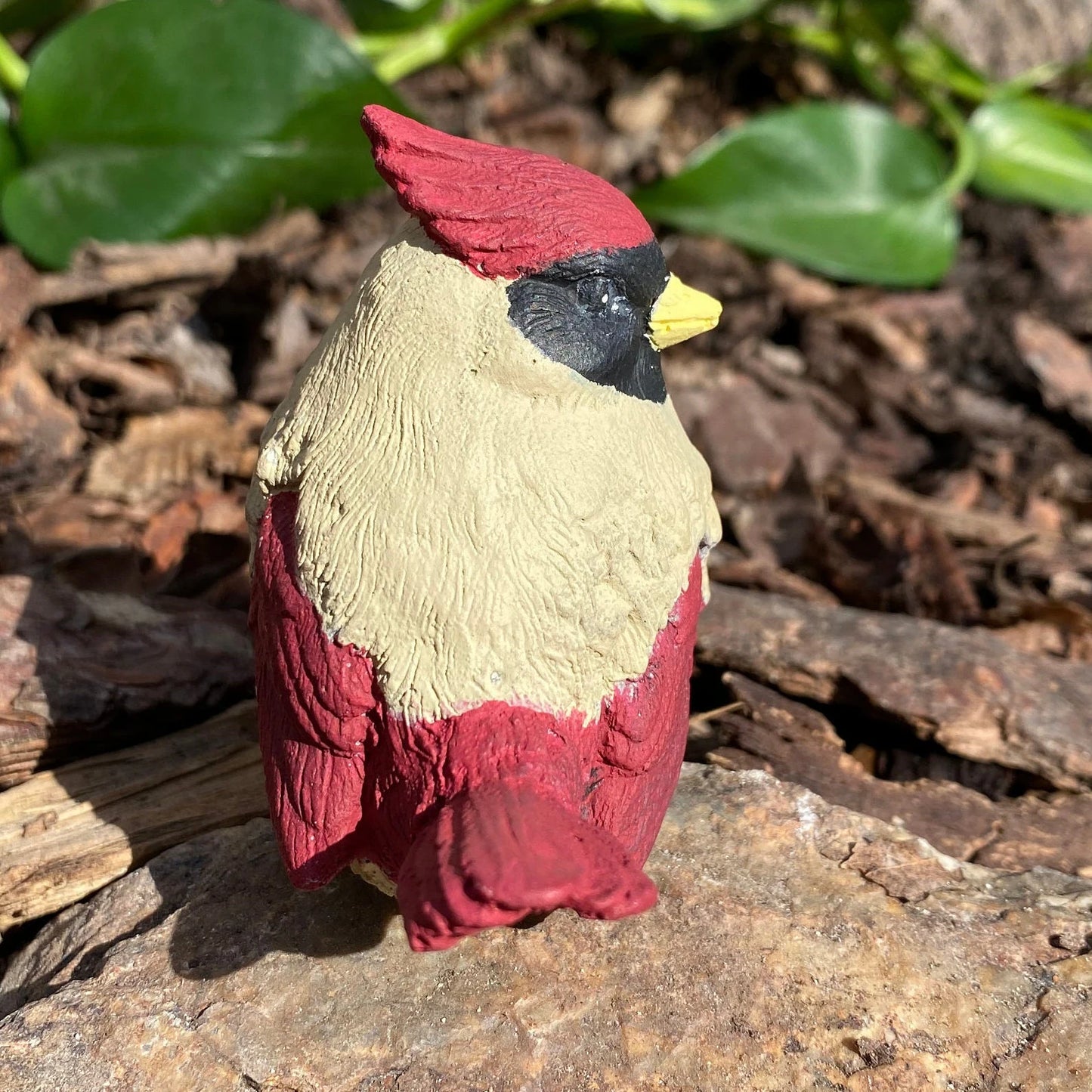 Handmade Pair of Cardinal Cement Statues