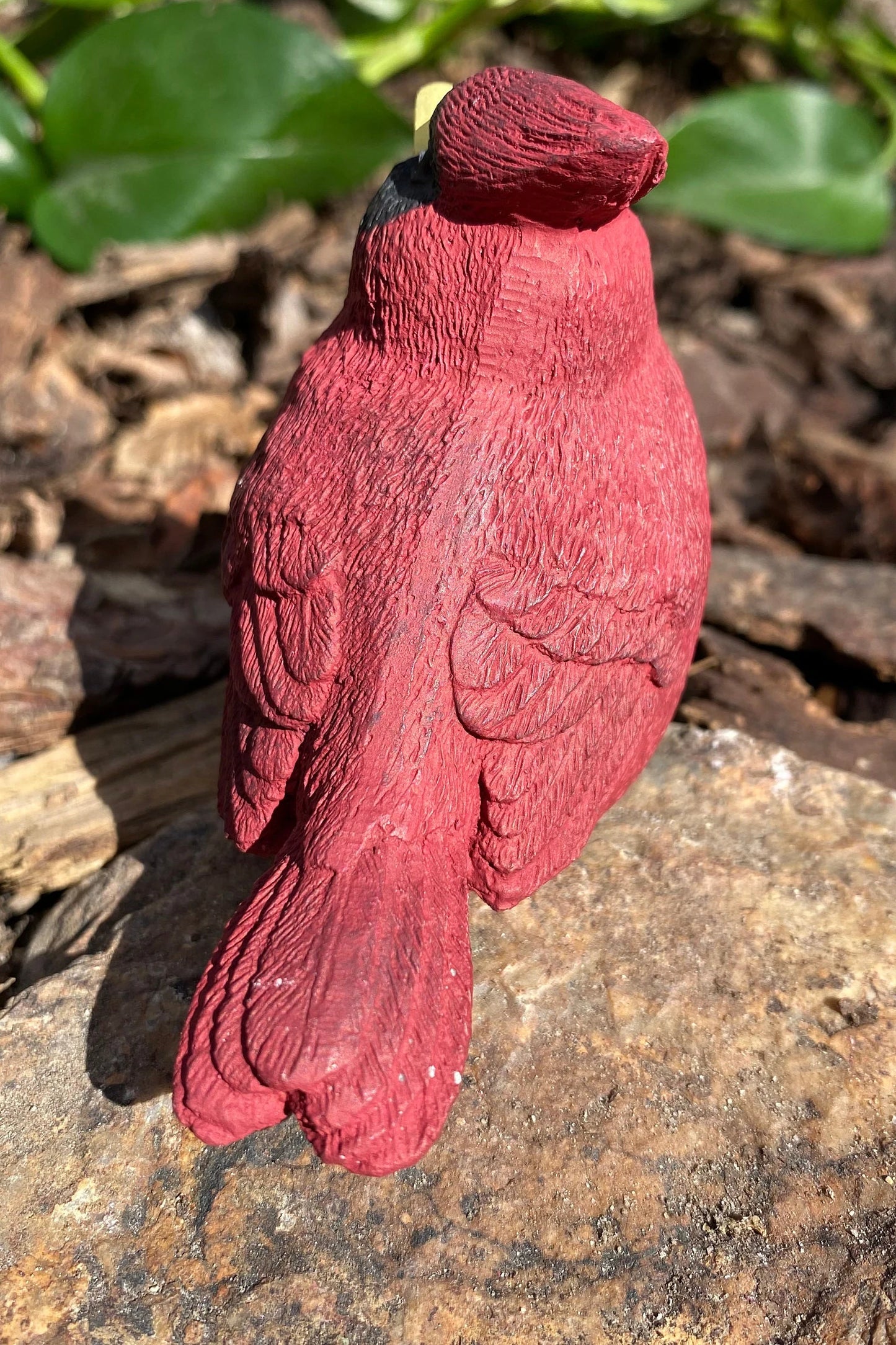 Handmade Pair of Cardinal Cement Figurines