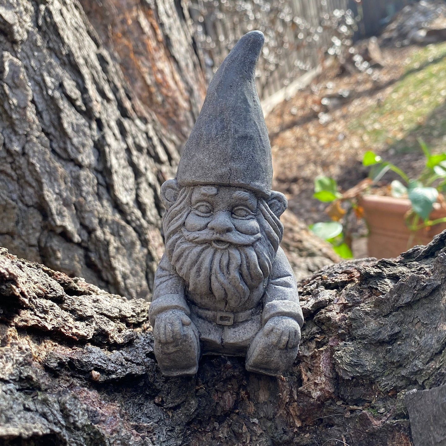 Handmade "The Three Gnomes" Matching Set Cement Statues