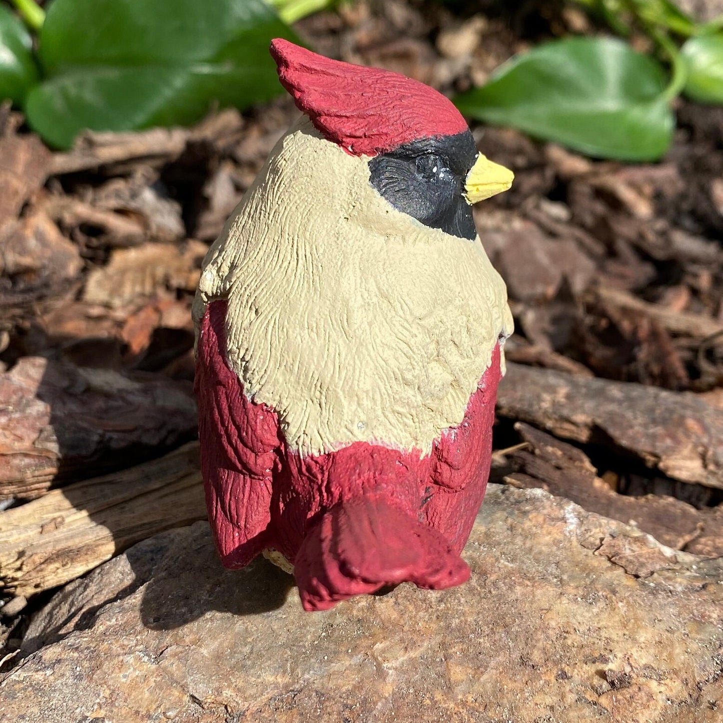 Handmade Female Cardinal Cement Statue
