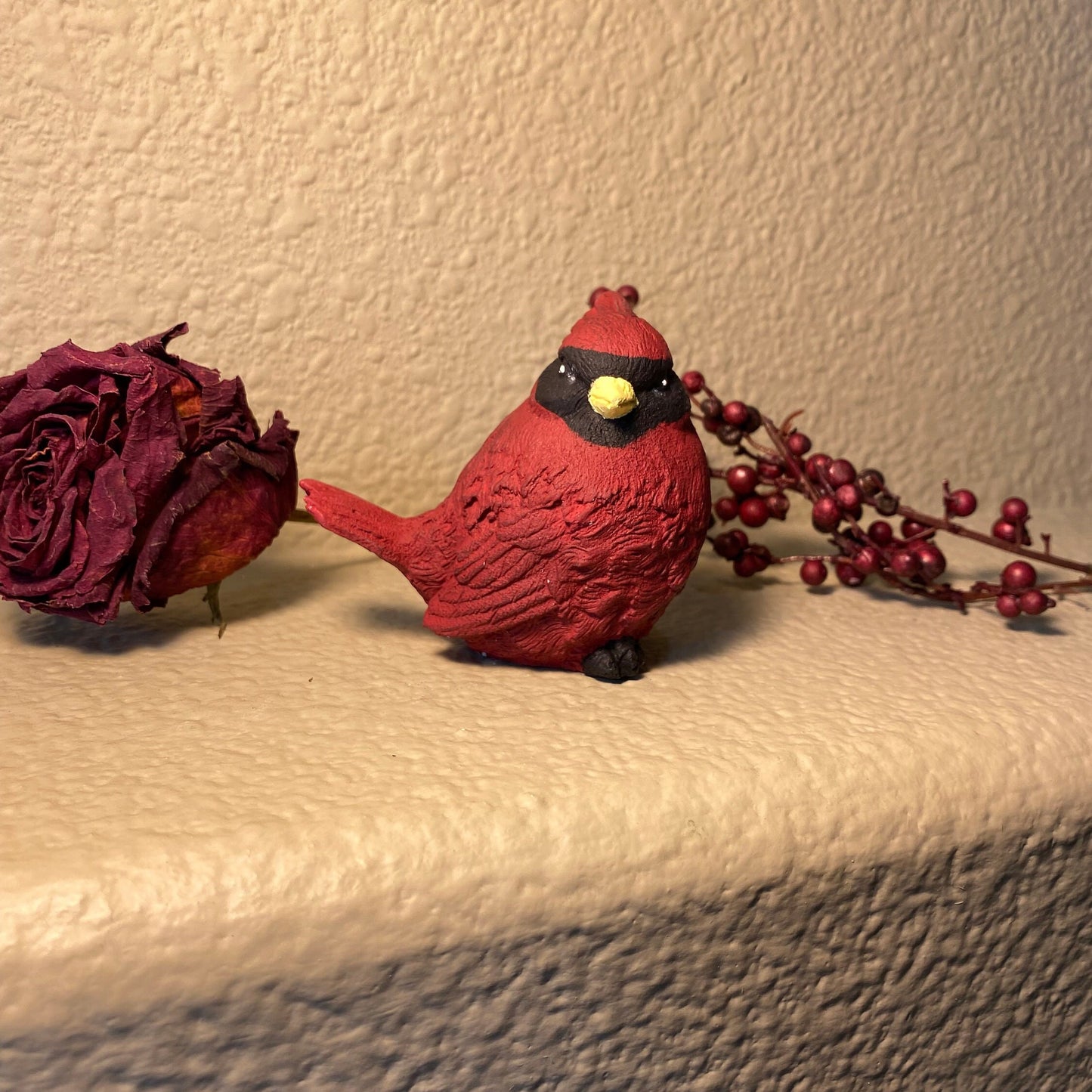 Handmade Cardinal Concrete Statue