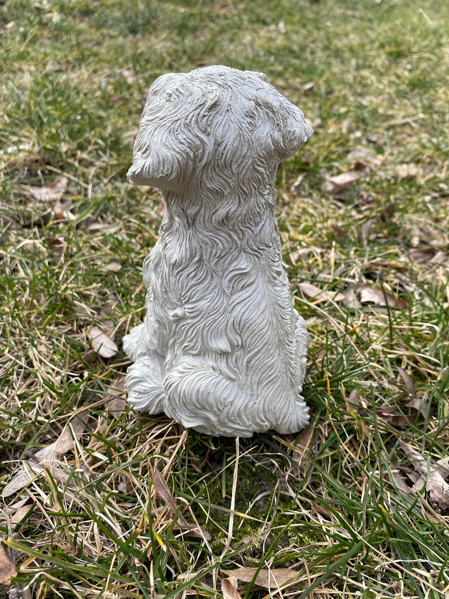 Handmade Terrier Dog Cement Statue