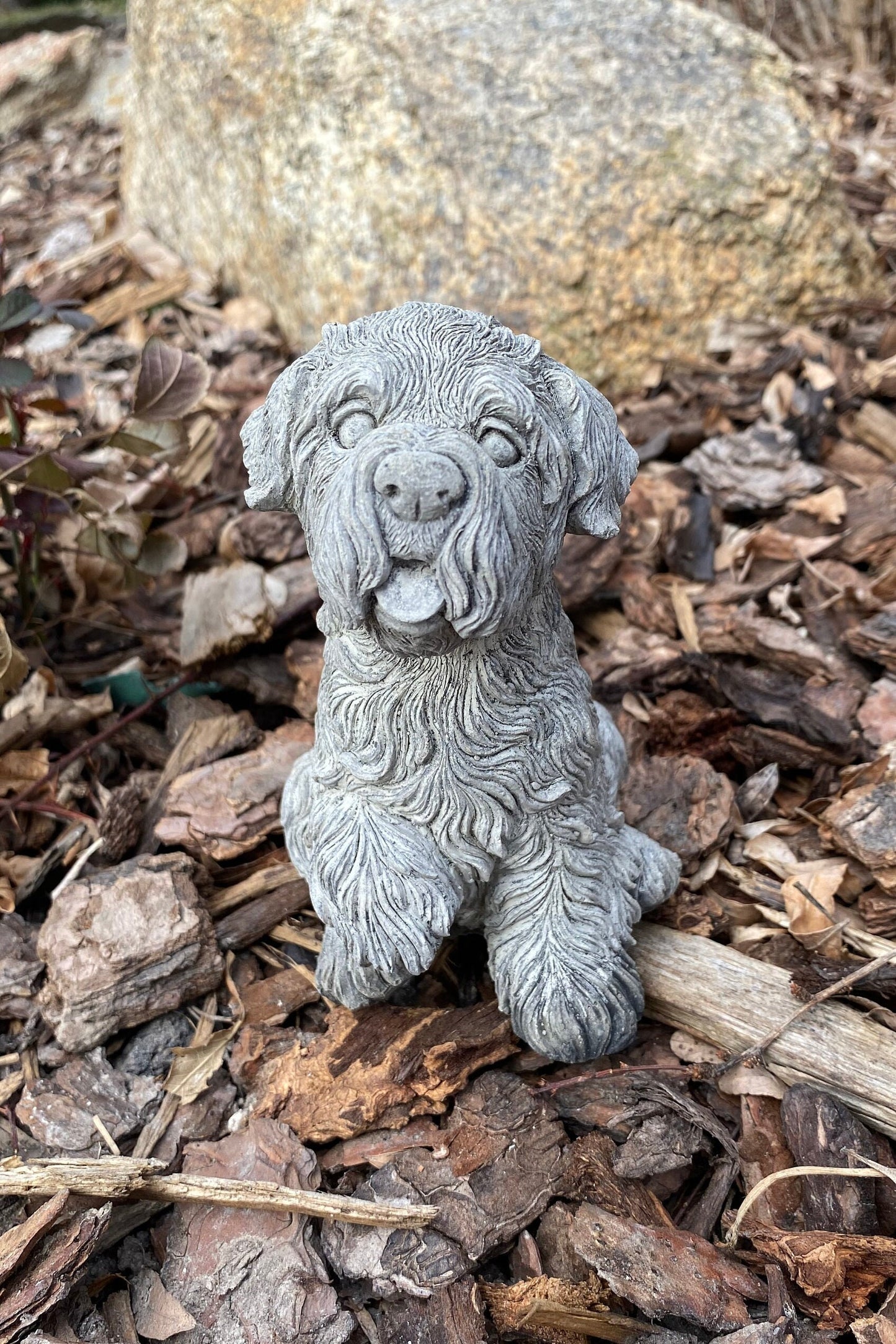 Handmade Terrier Dog Cement Statue