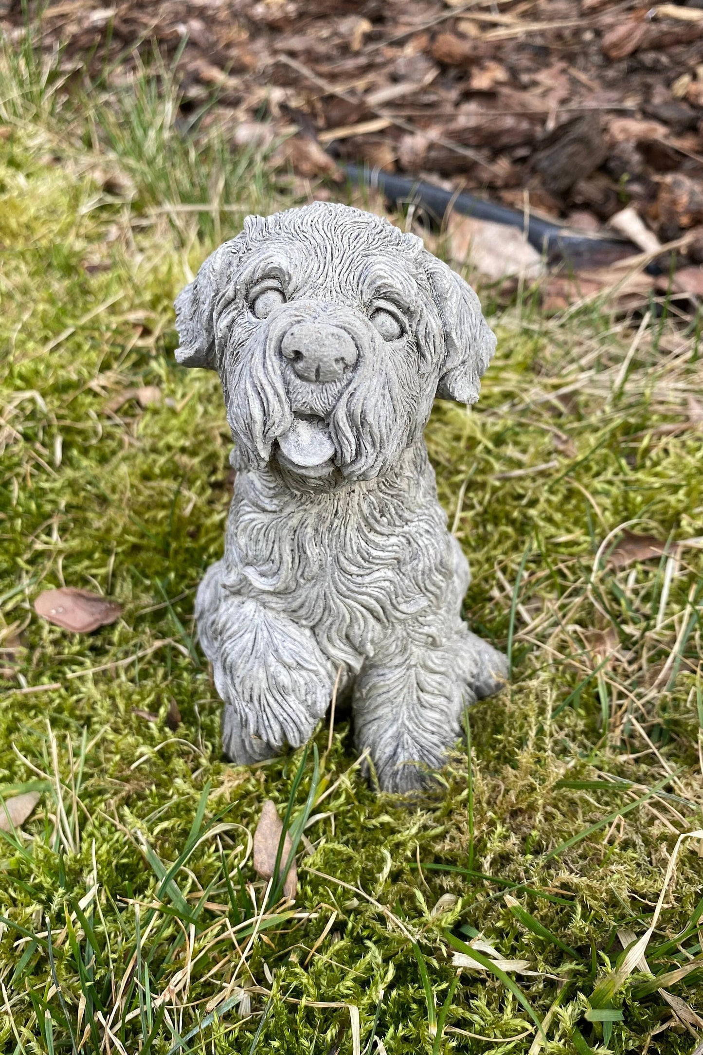 Handmade Terrier Dog Cement Statue