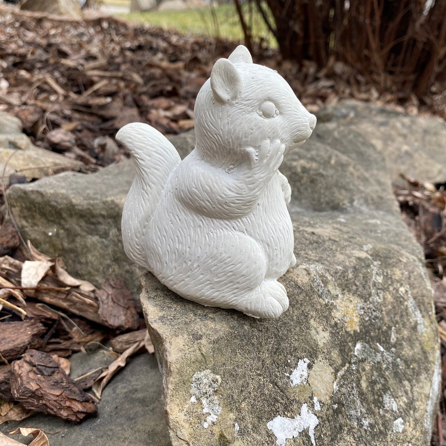 Handmade Squirrel Cement Statue